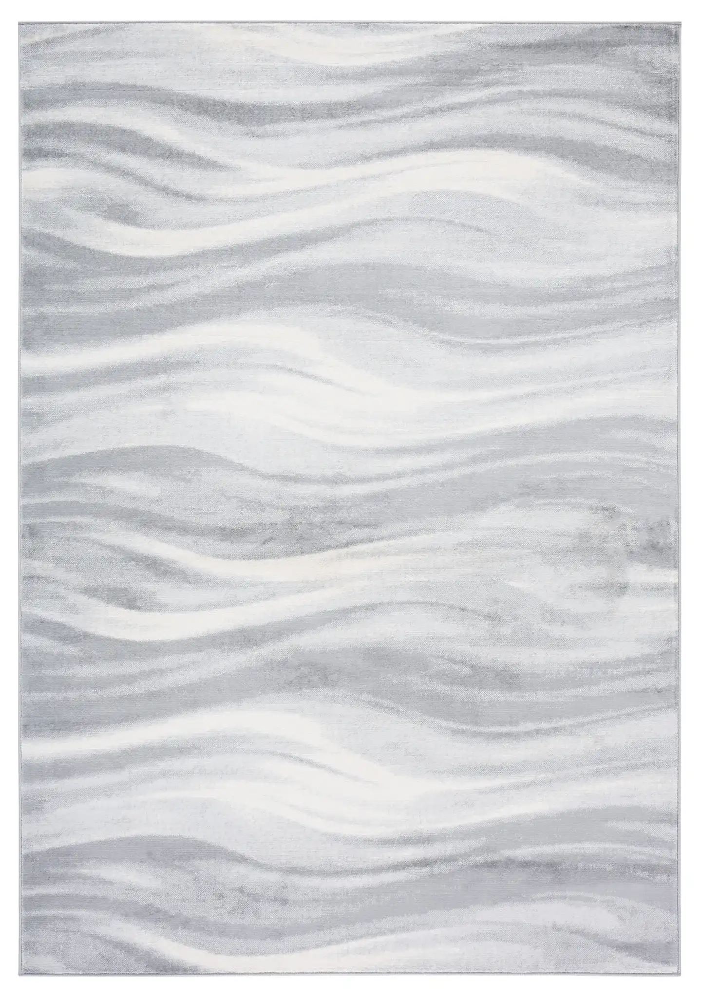 Jasper Abstract Wave Rug in Gray / Ivory