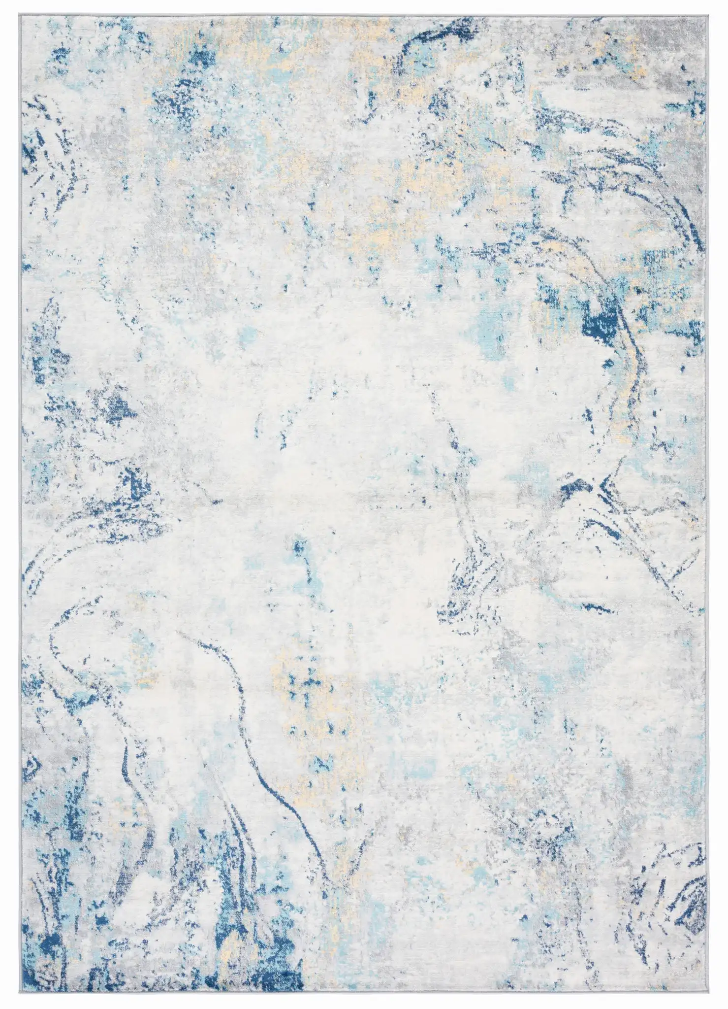 Jasper Marble Rug in Ivory / Blue