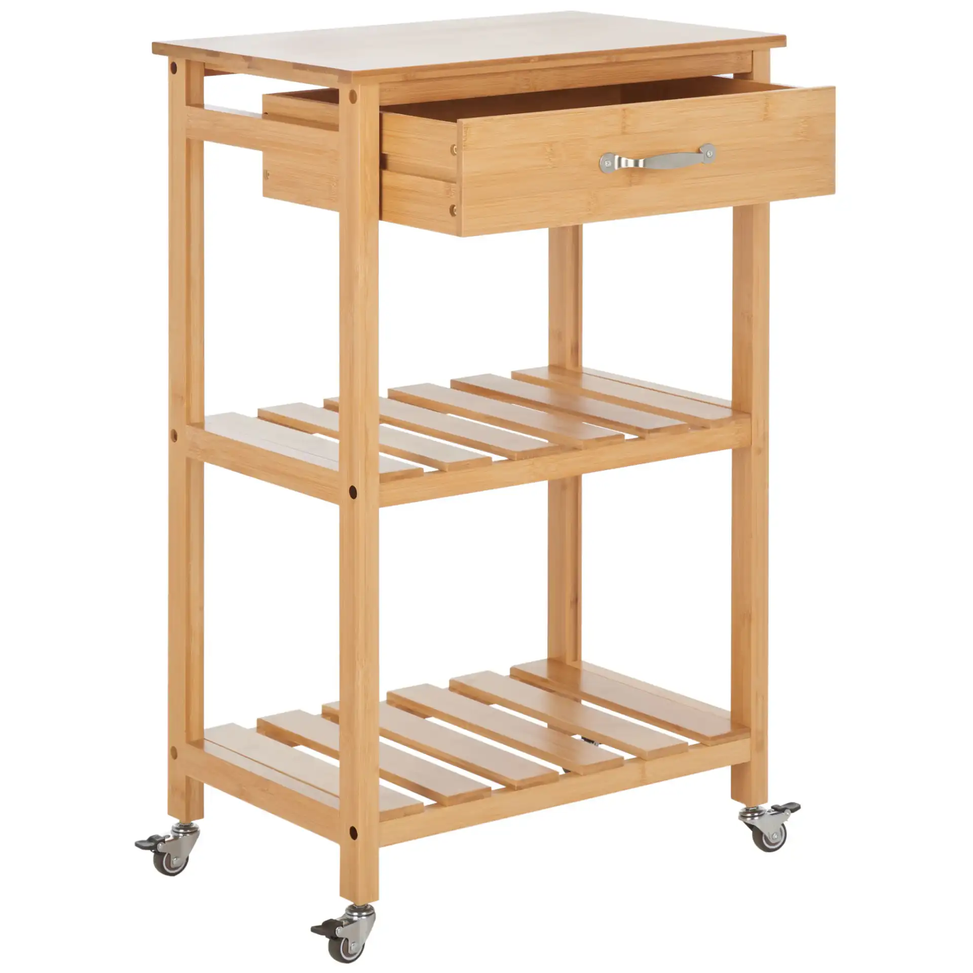 Corteau Kitchen Cart in Natural, detail view