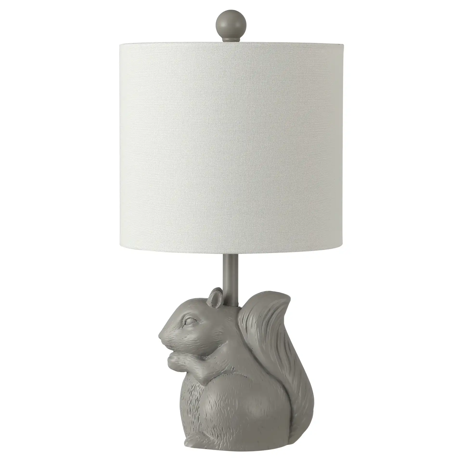 Sunny Squirrel Lamp in Gray, detail view