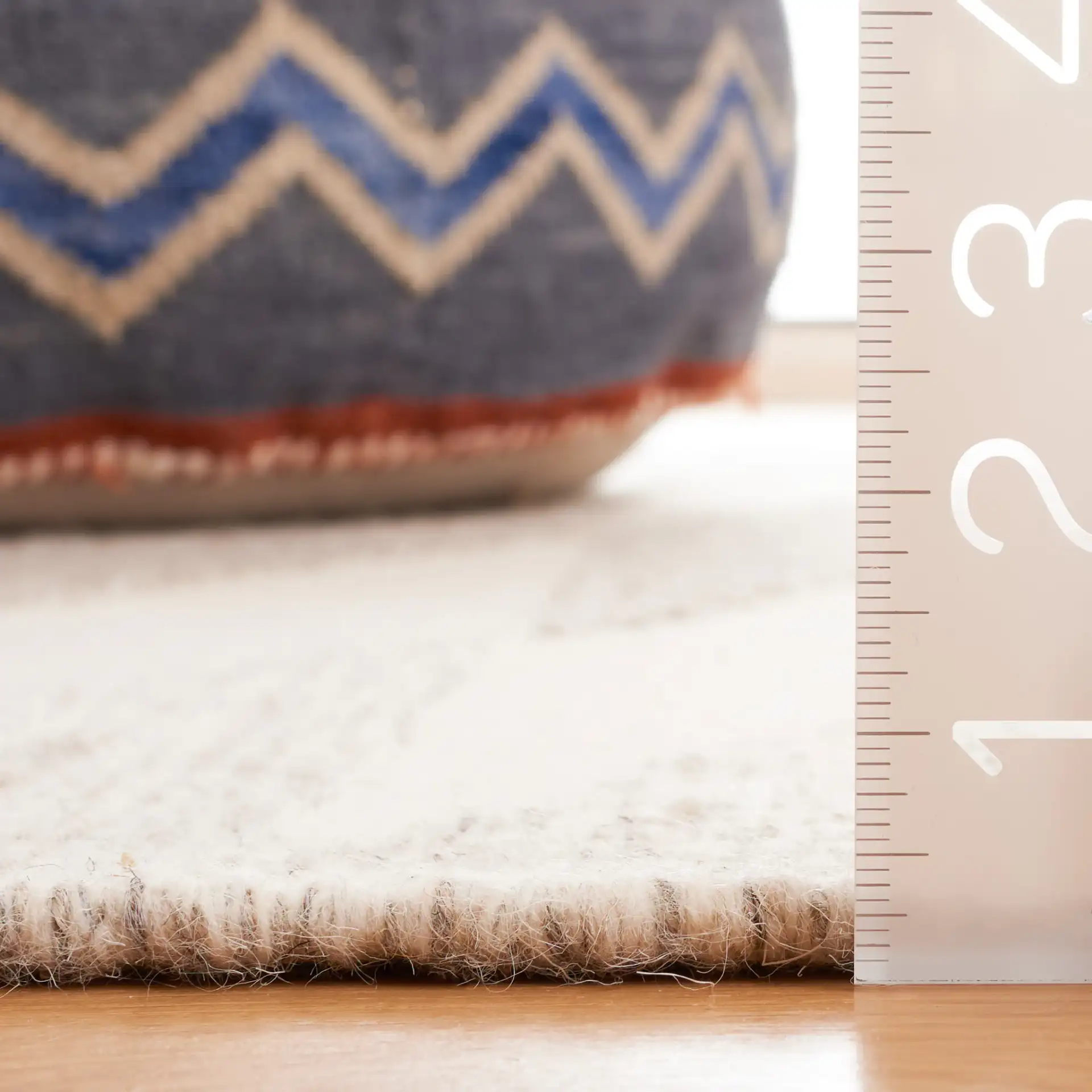 Kilim Scandinavian Tribal Flatweave Wool Rug in Gray / Ivory in a styled room