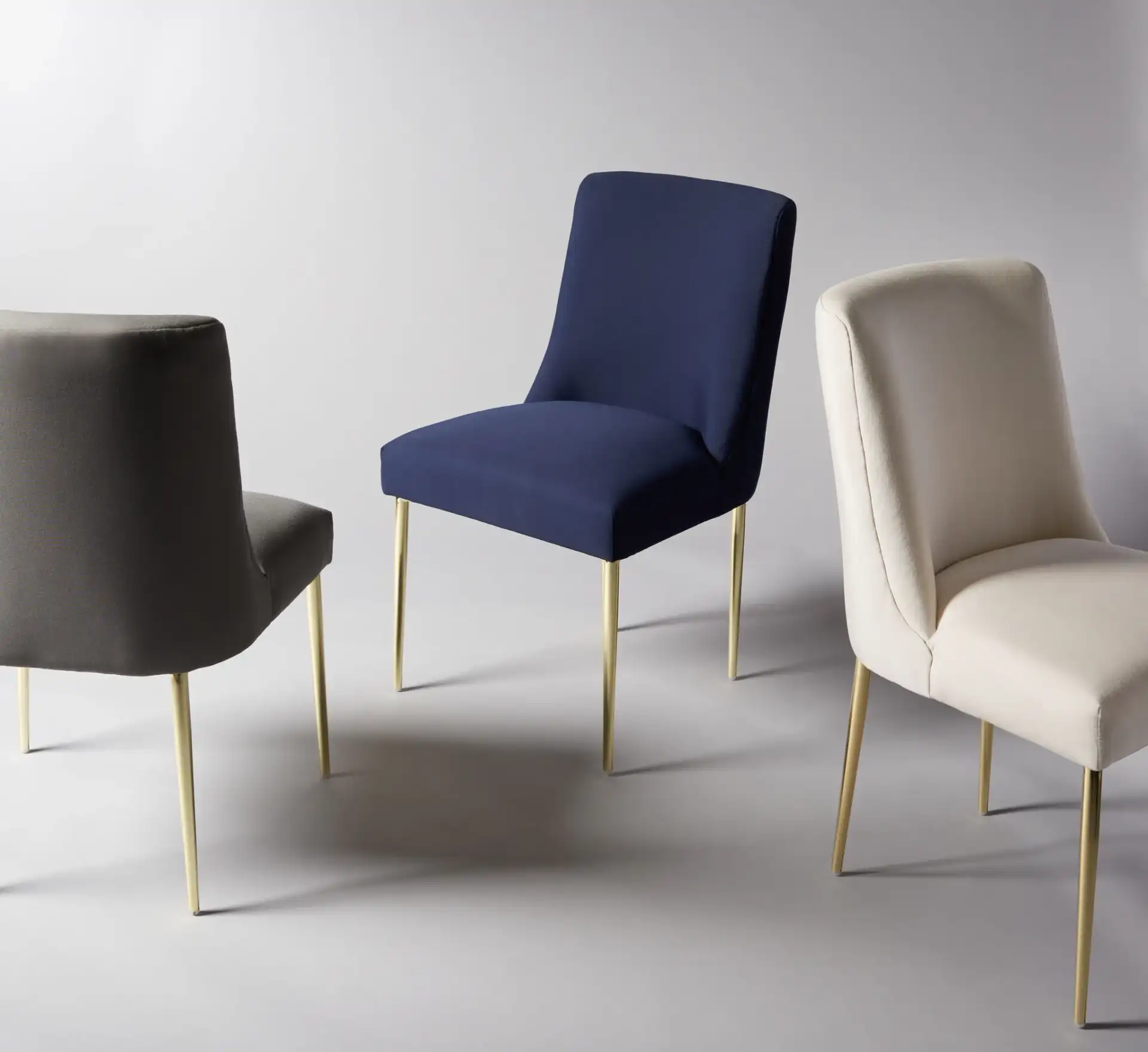 Nolita Dining Chair in Mustard / Brass, detail view