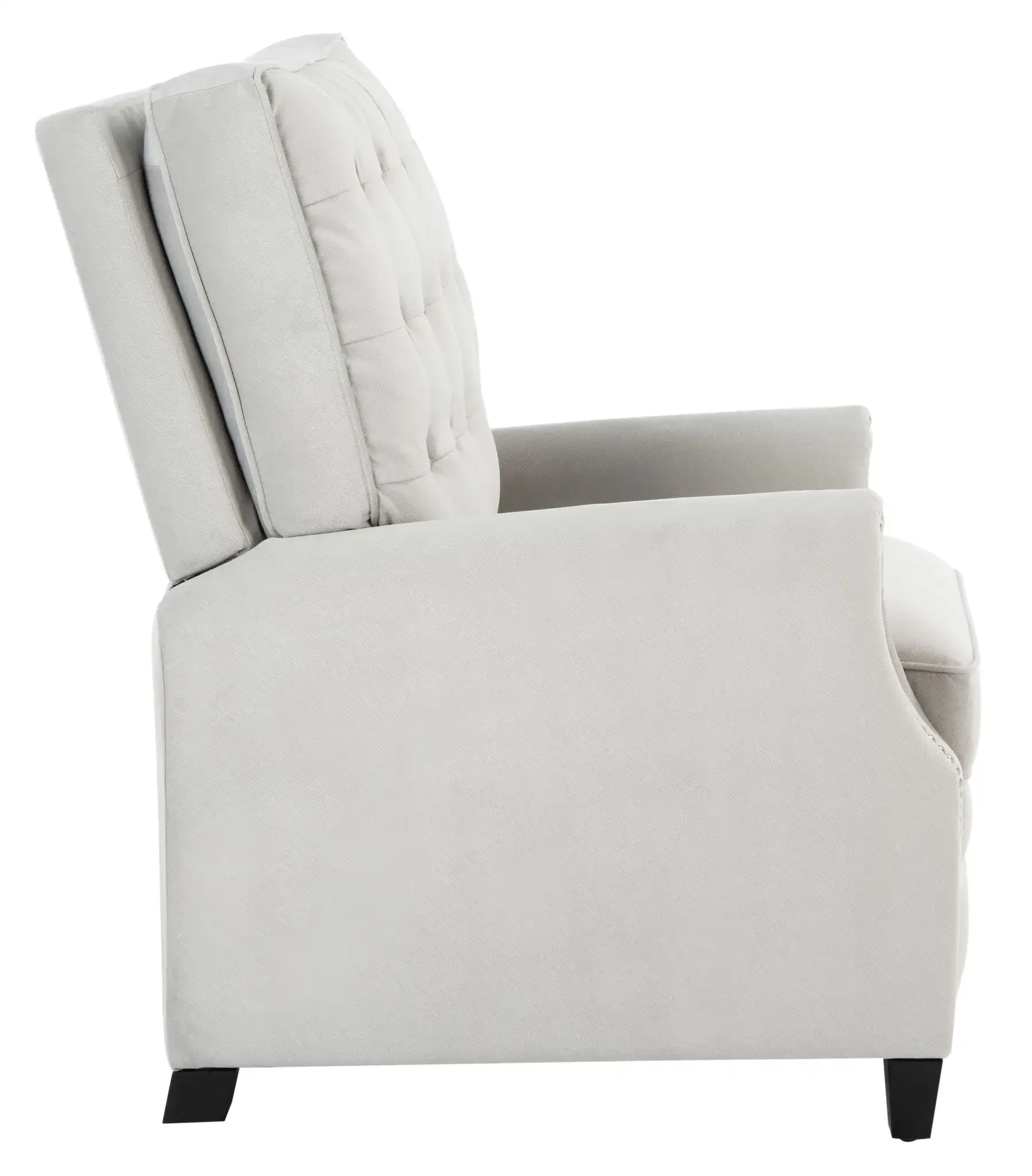 Leona Tufted Recliner in Light Brown, detail view