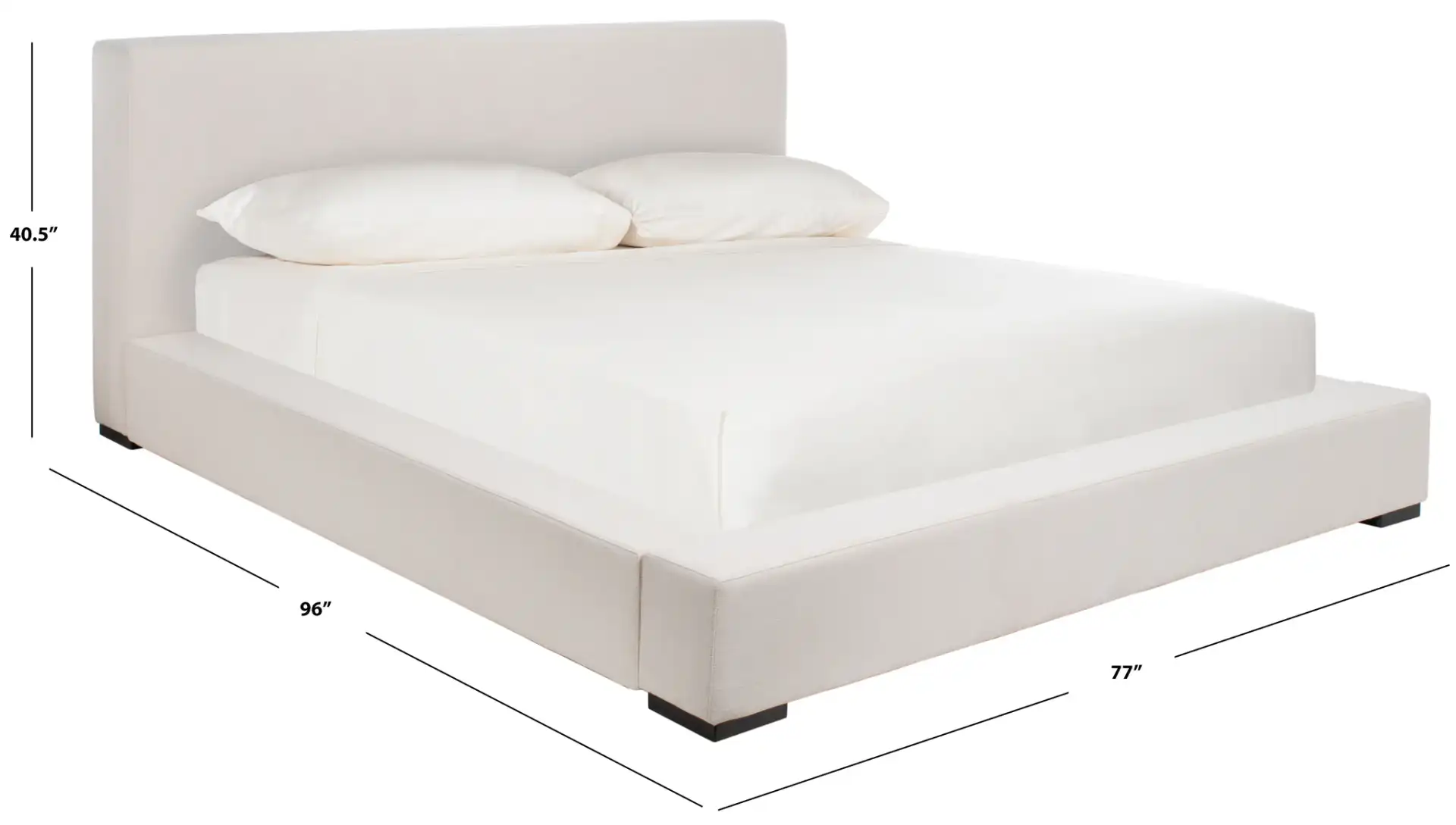 Sasharose Upholstered Bed in Creme, detail view
