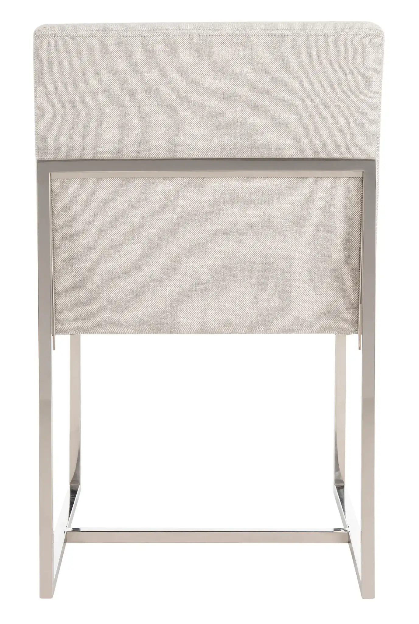Lombardi Chrome Dining Chair in Gray / White, detail view
