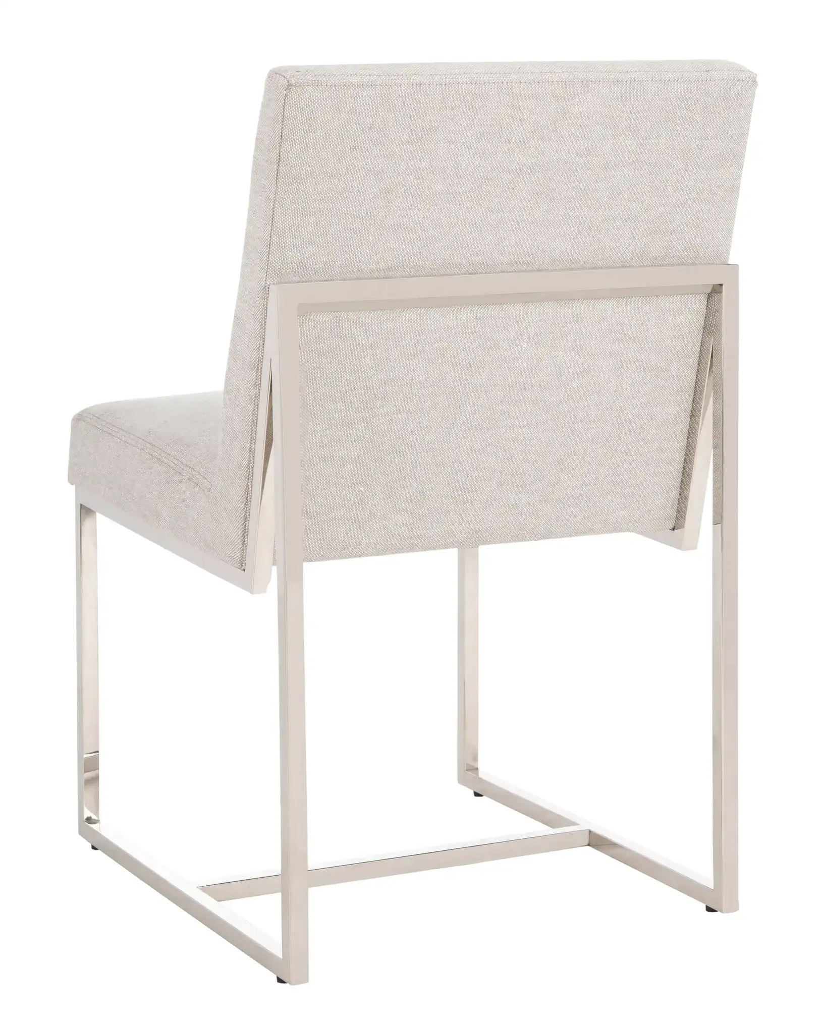 Lombardi Chrome Dining Chair in Gray / White, detail view