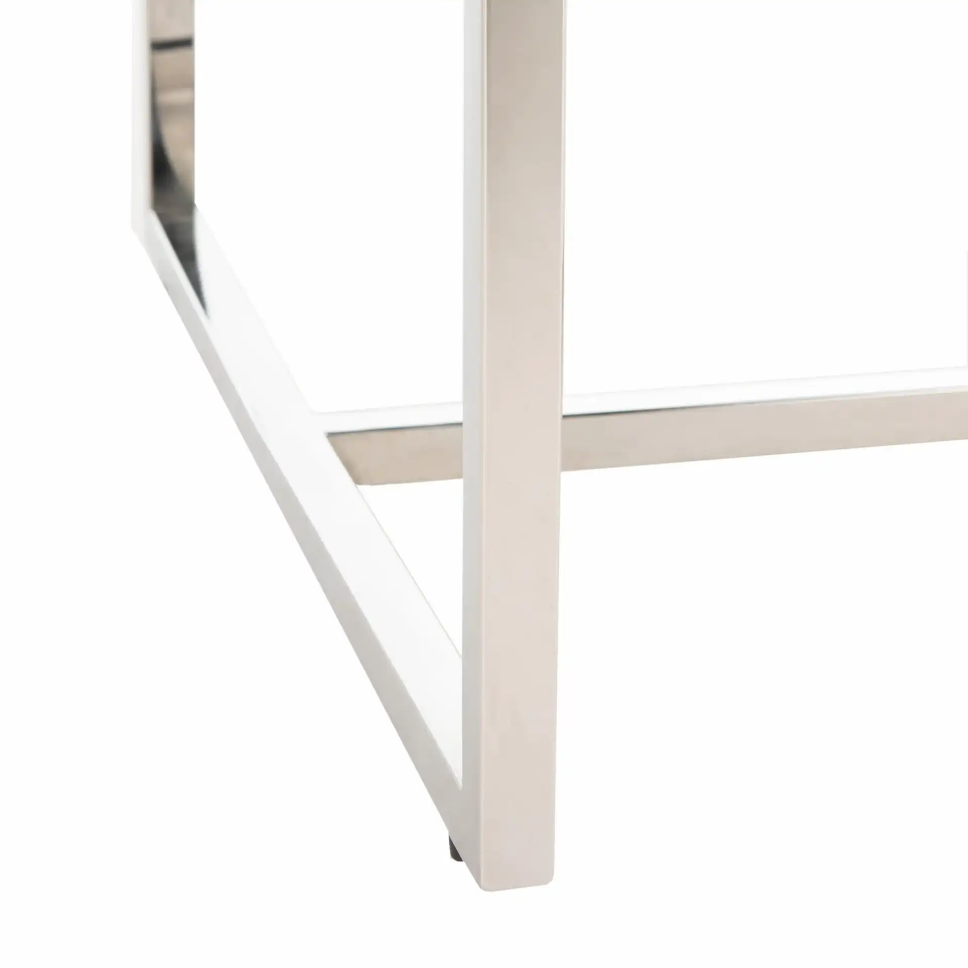 Lombardi Chrome Dining Chair in Gray / White, detail view