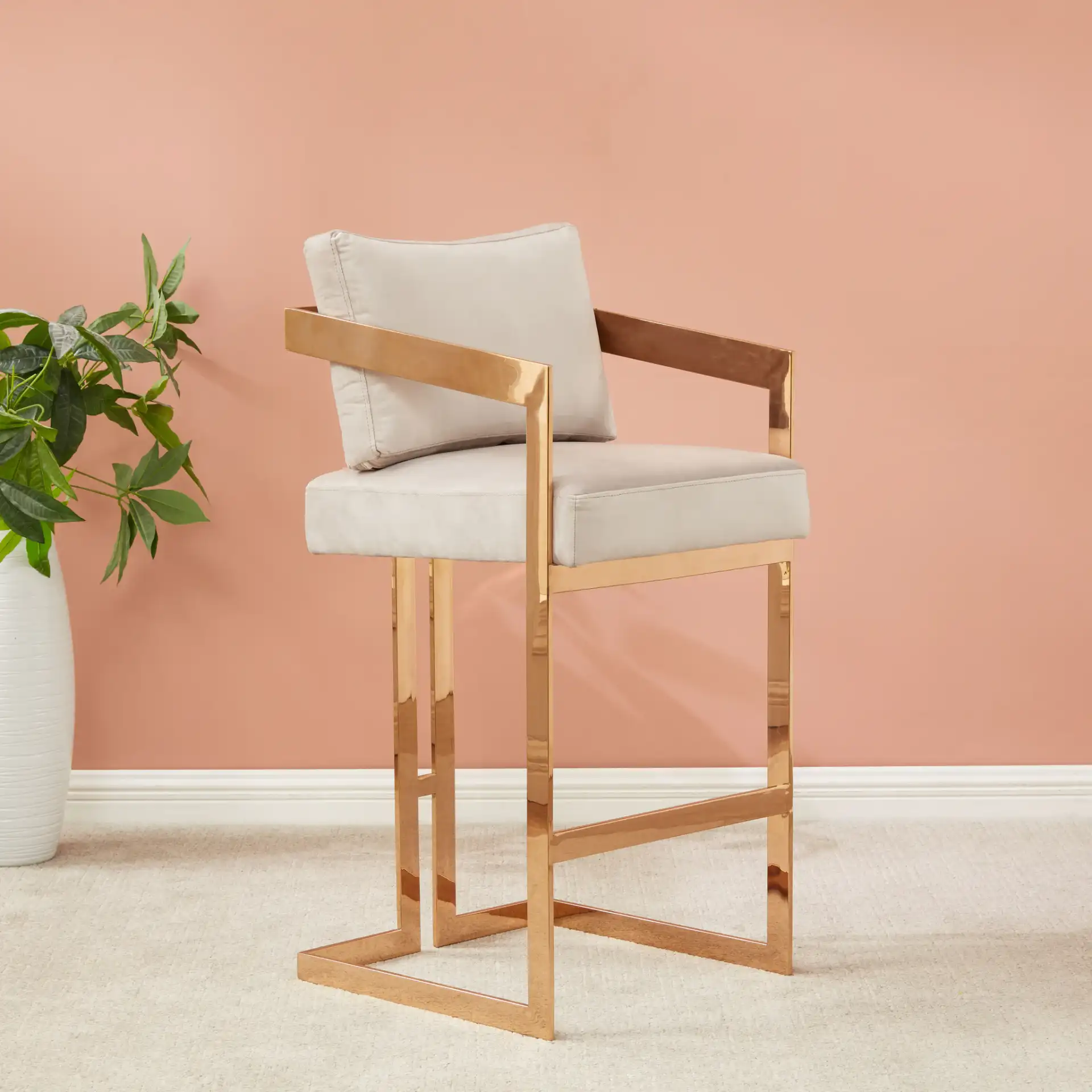 Taraji Barstool in Giotto Black in a styled room