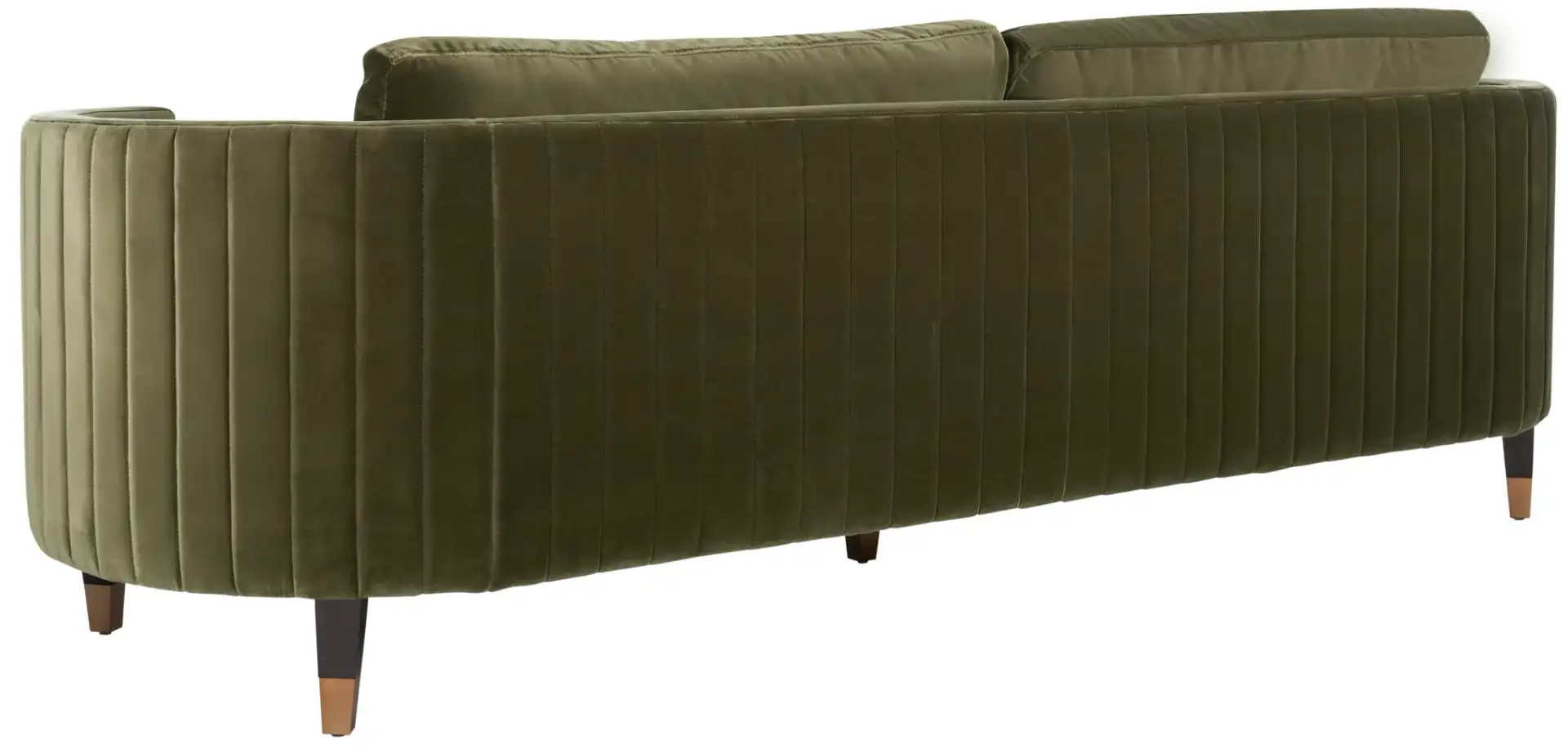 Winford Velvet Sofa in Olive / Black, detail view