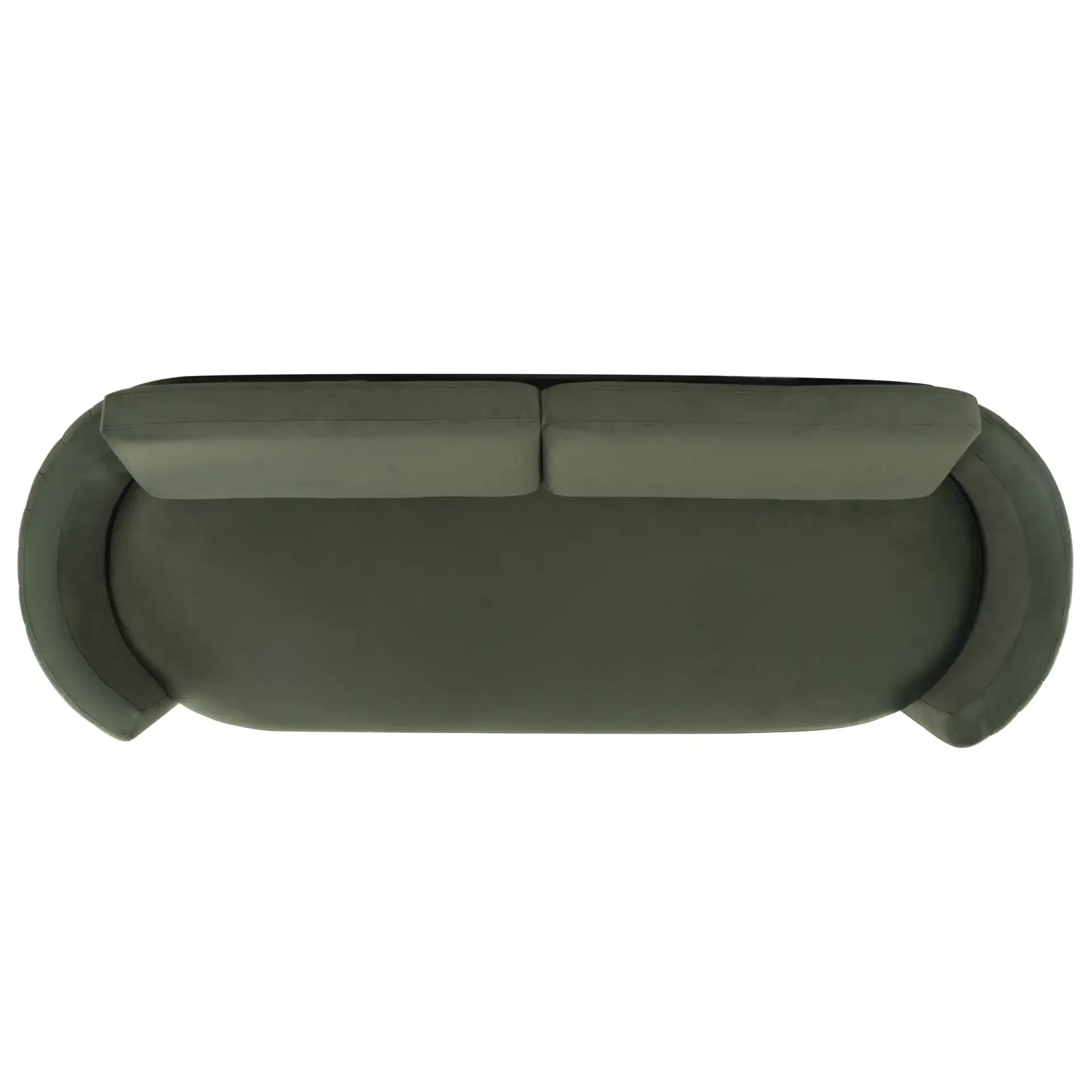 Winford Velvet Sofa in Olive / Black, detail view
