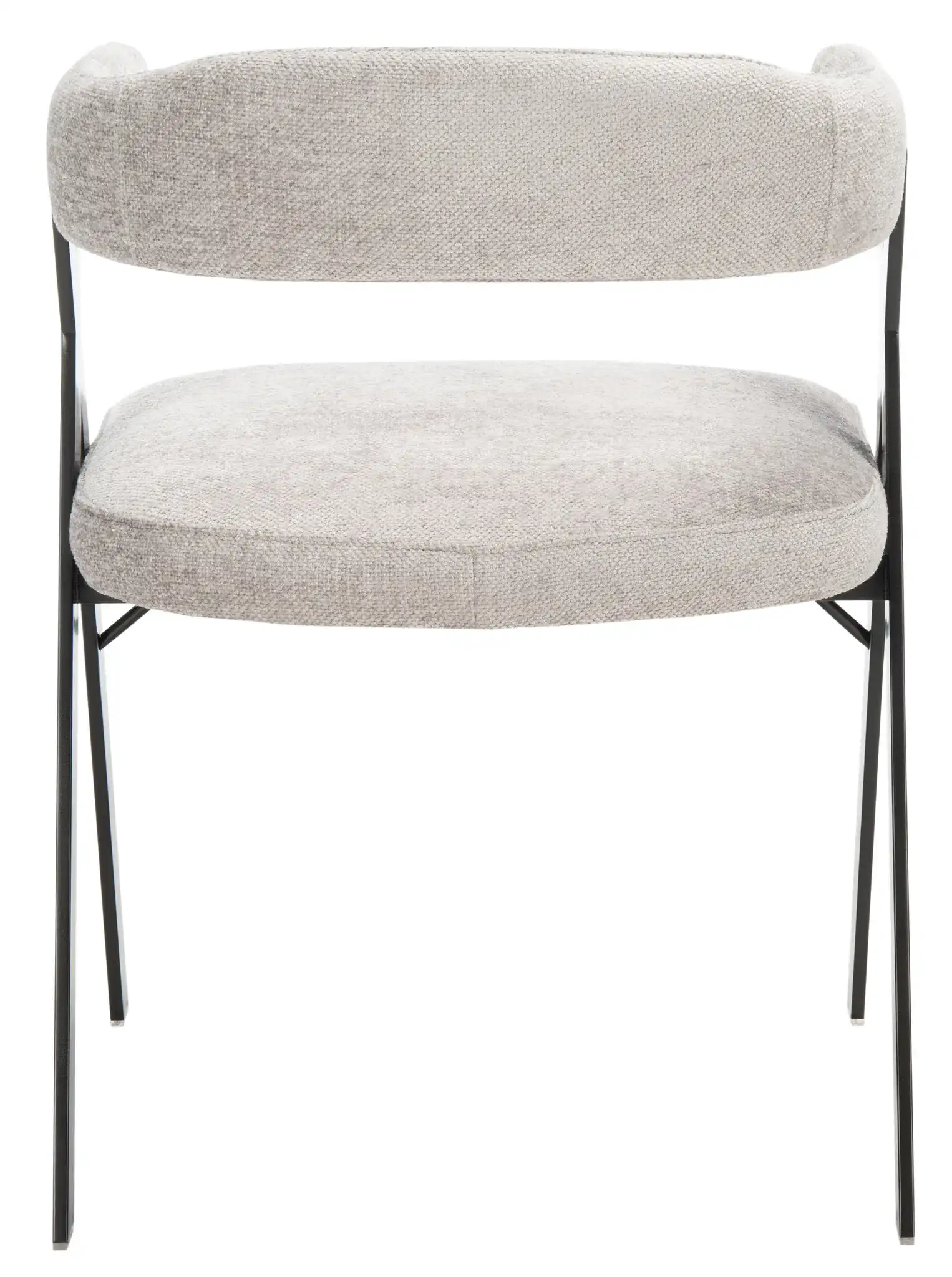 Izzy Chenille Dining Chair in Gray / Black, detail view