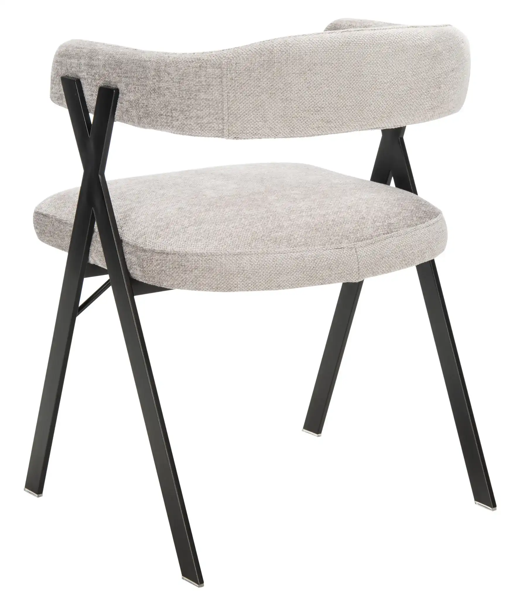 Izzy Chenille Dining Chair in Gray / Black, detail view