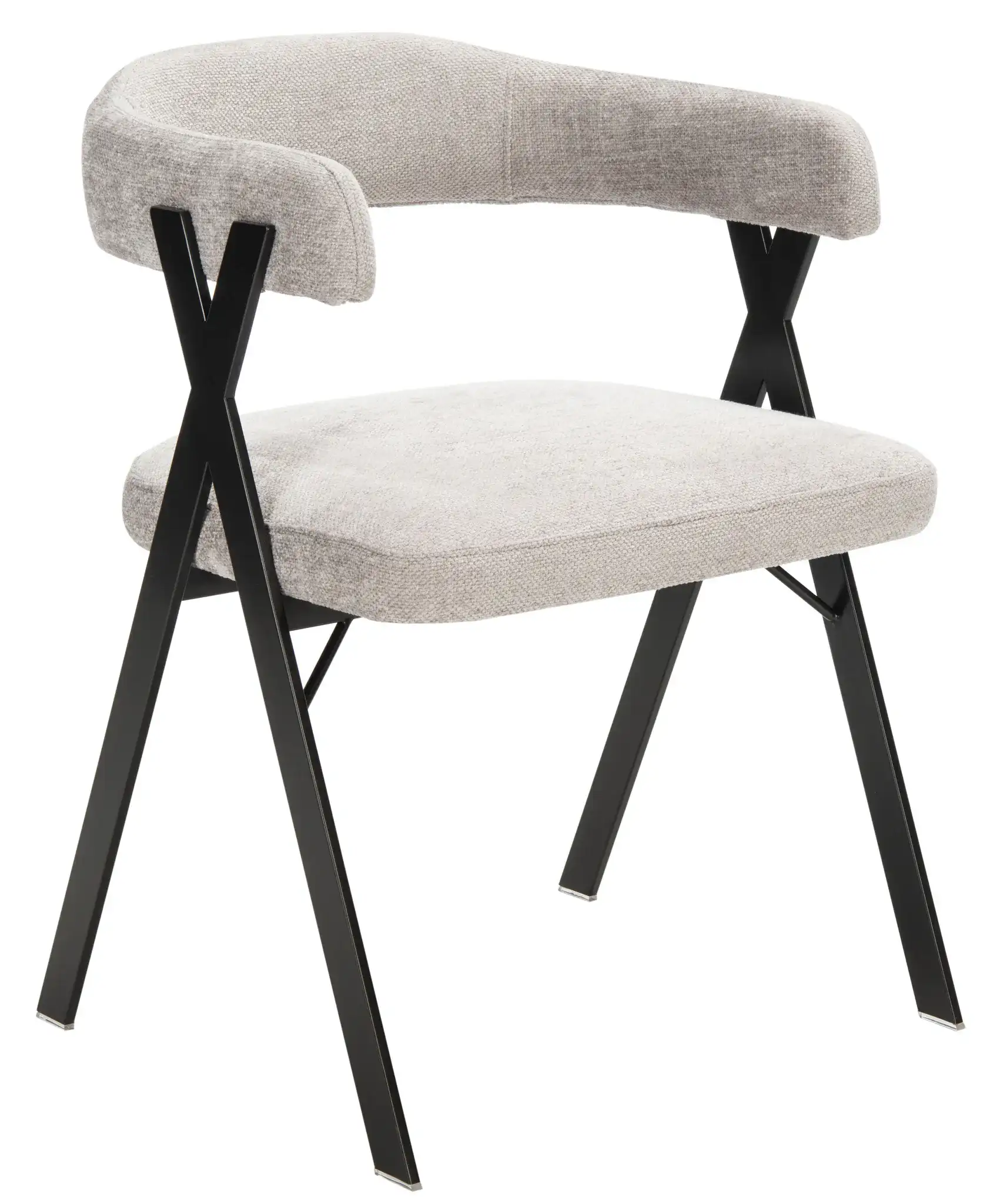 Izzy Chenille Dining Chair in Gray / Black, detail view