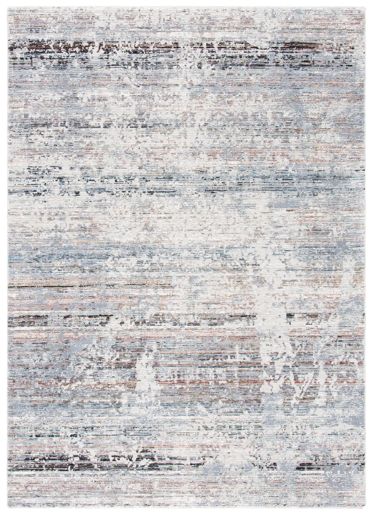Limitee Distressed Abstract Rug in Gray / Beige