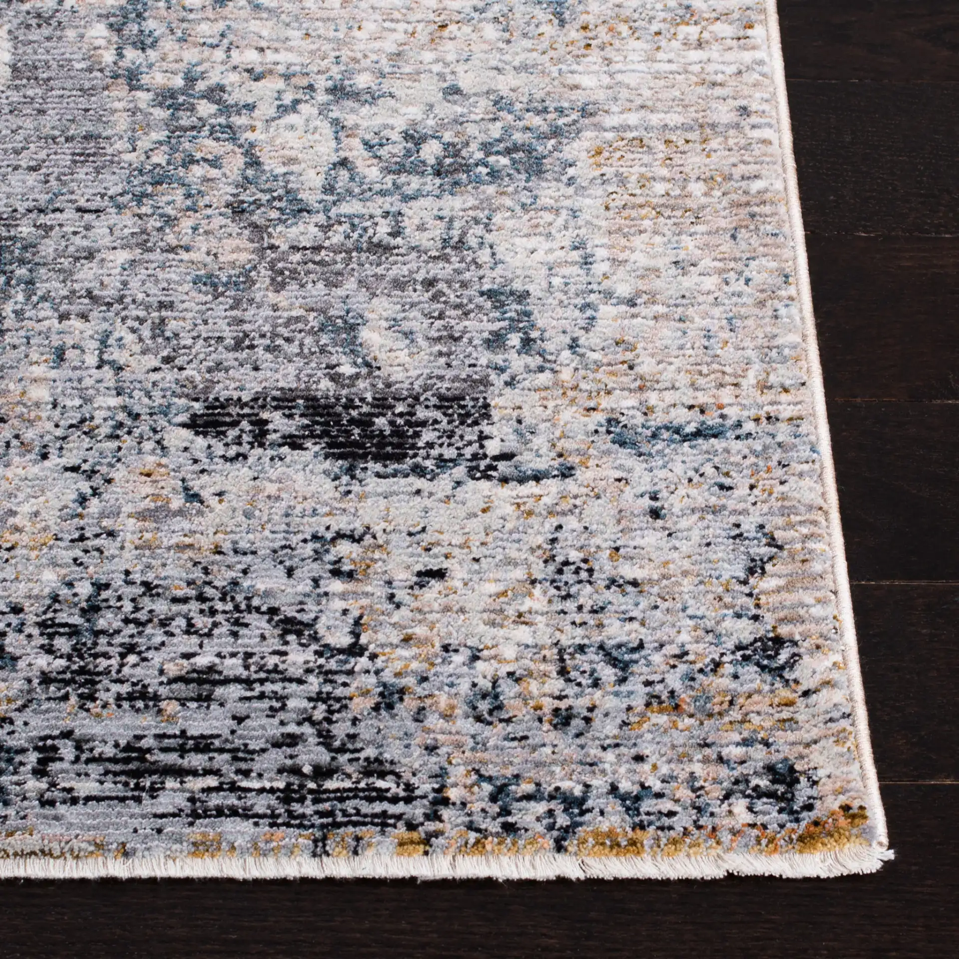 Limitee Abstract Rug in Beige in a styled room