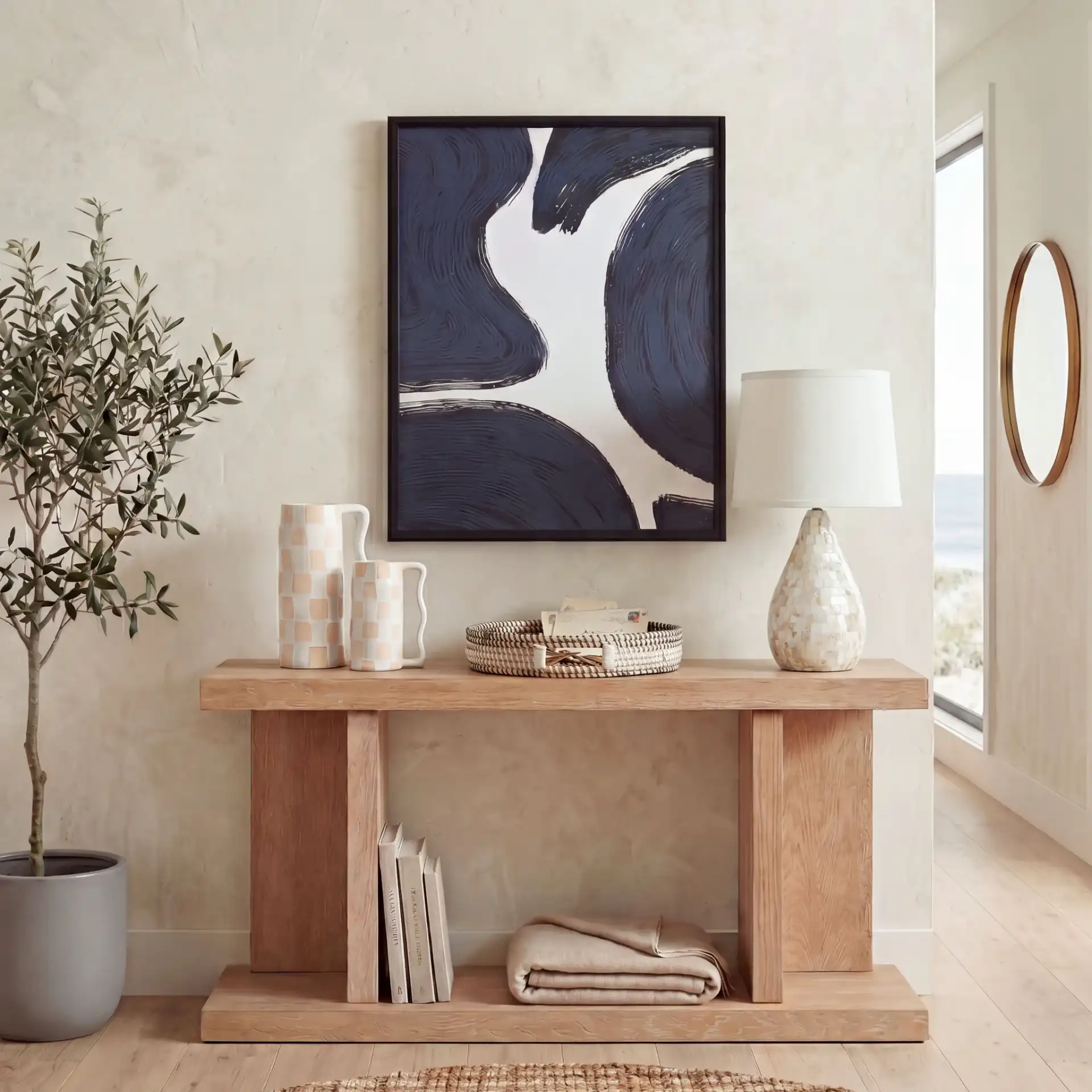 Lauralie Table Lamp (Set Of 2) in Ivory in a styled room
