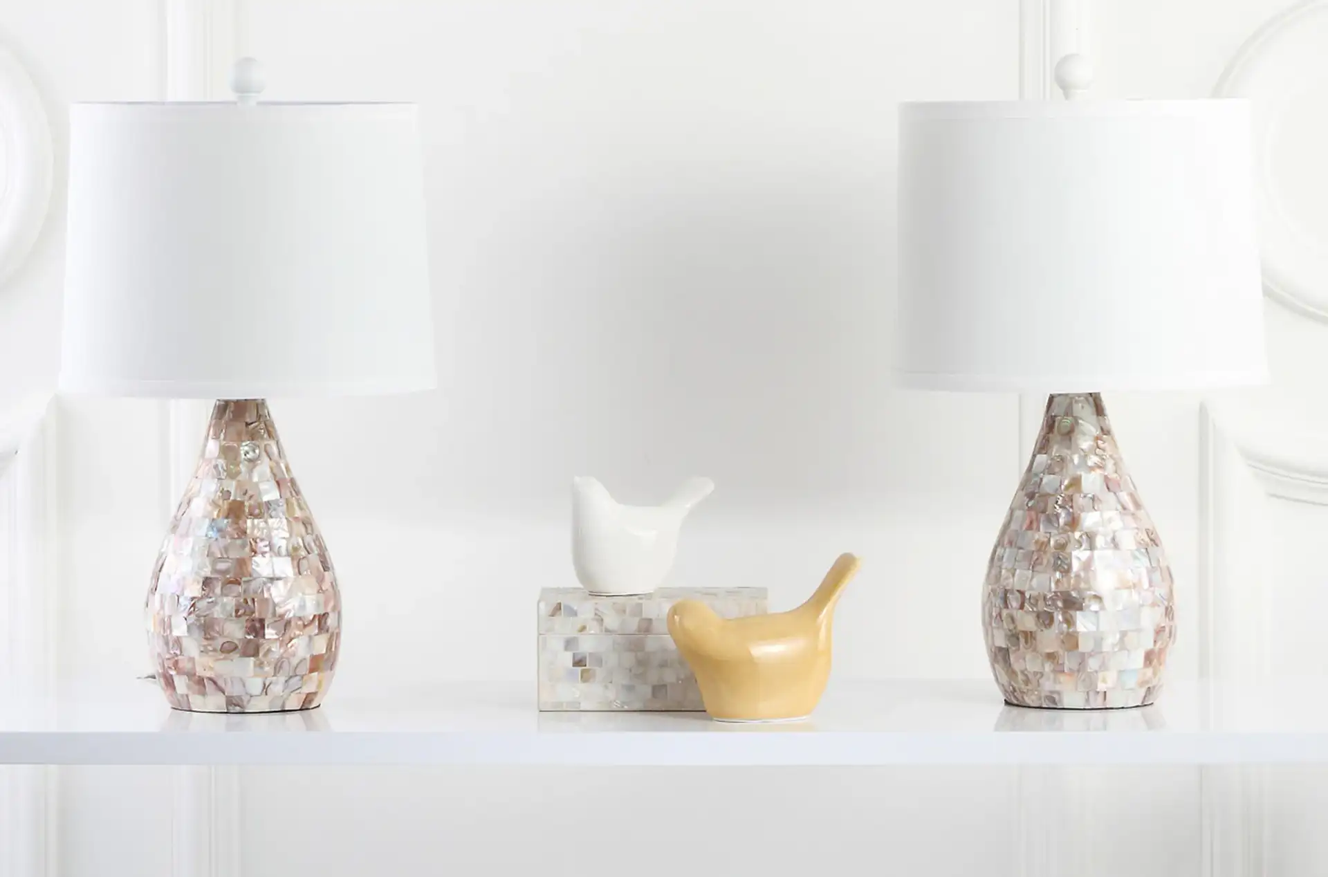 Lauralie Table Lamp (Set Of 2) in Ivory in a styled room