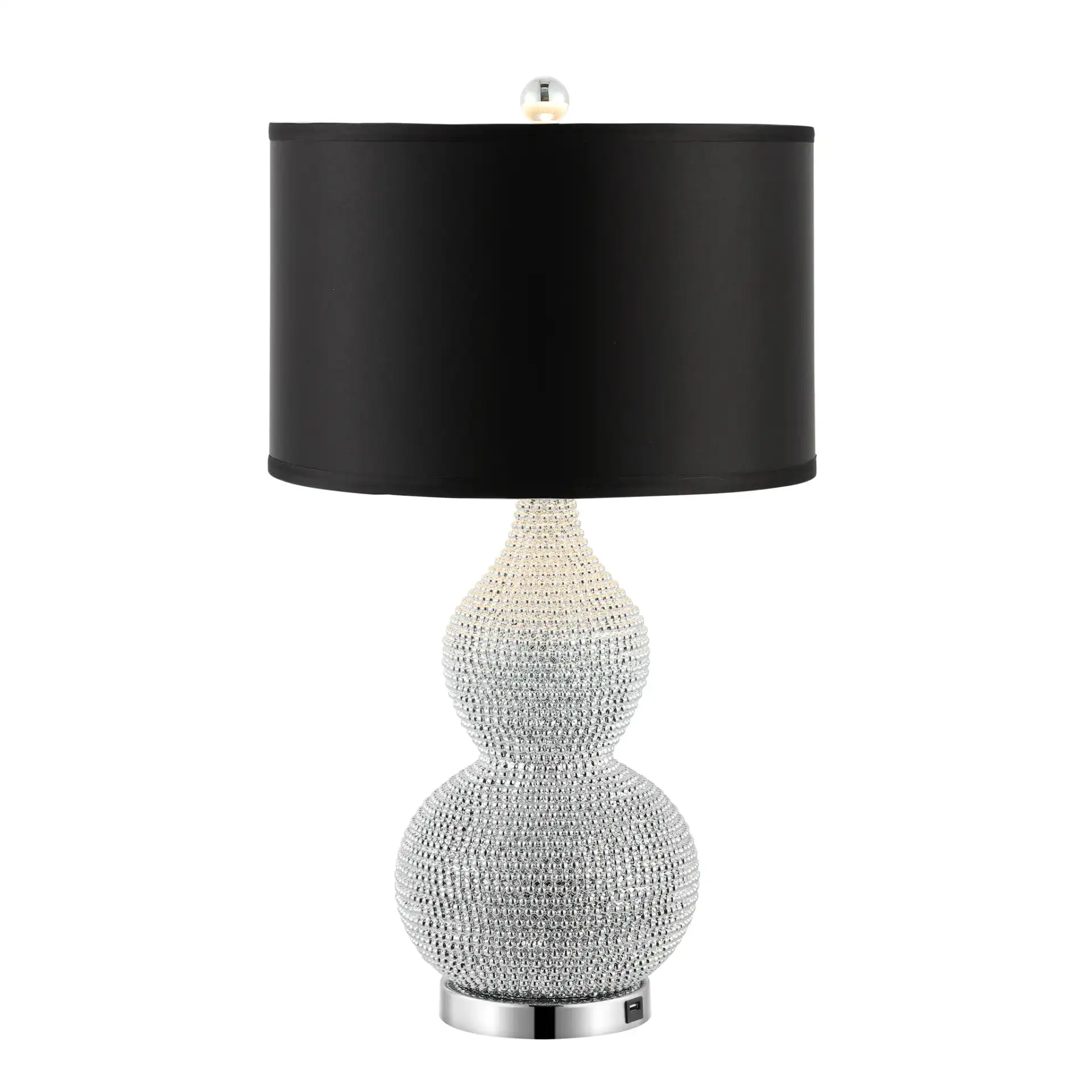 Nicole Beaded Table Lamp (Set of 2) in Silver / Black