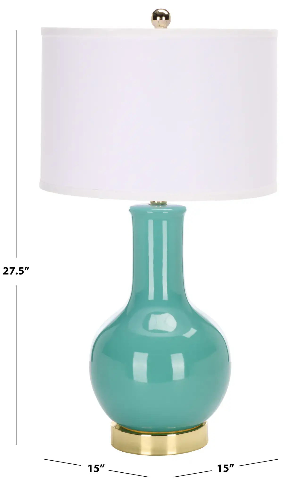 Ceramic Paris Lamp in Emerald, detail view