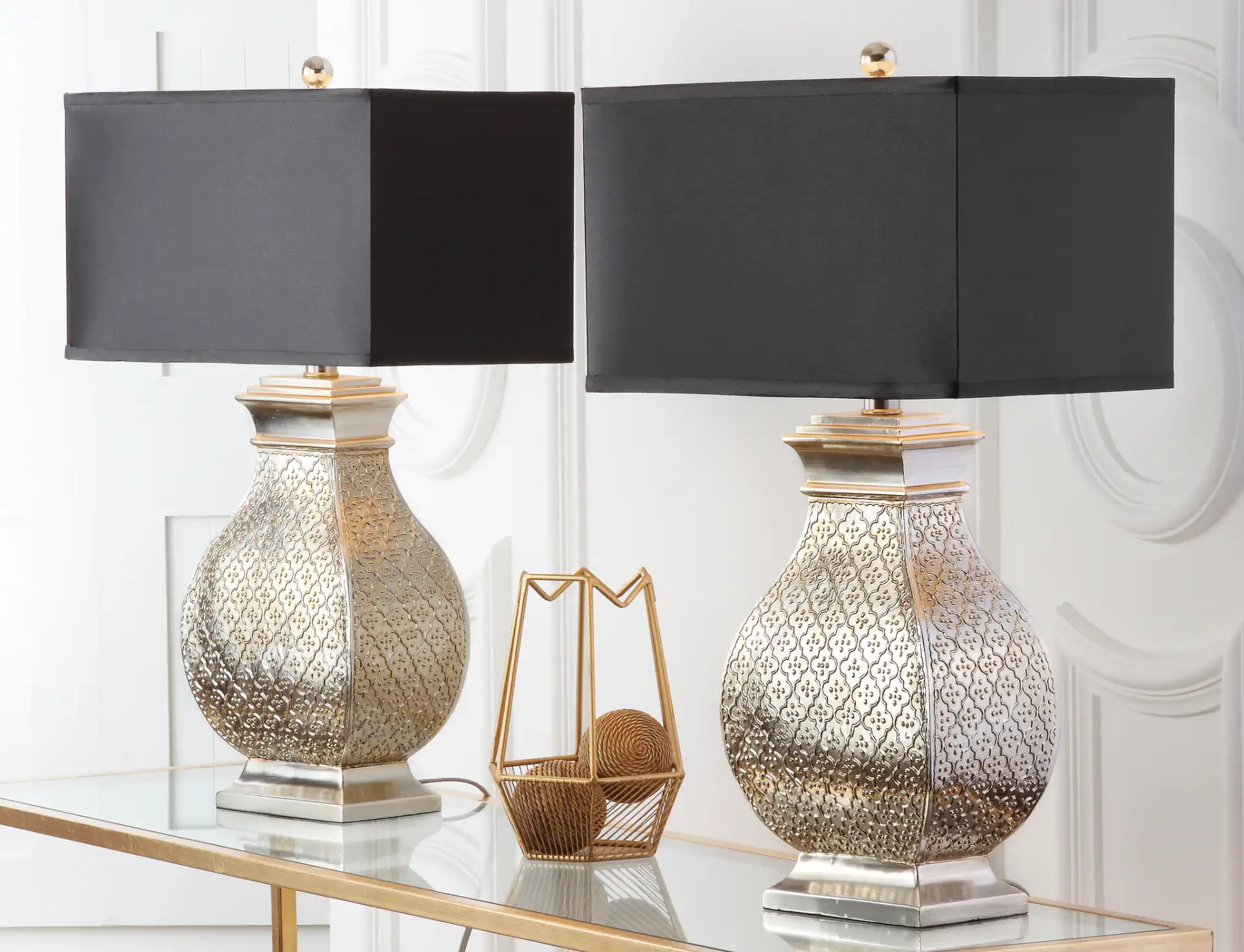 Malaga Silver Lamp in Antique Silver