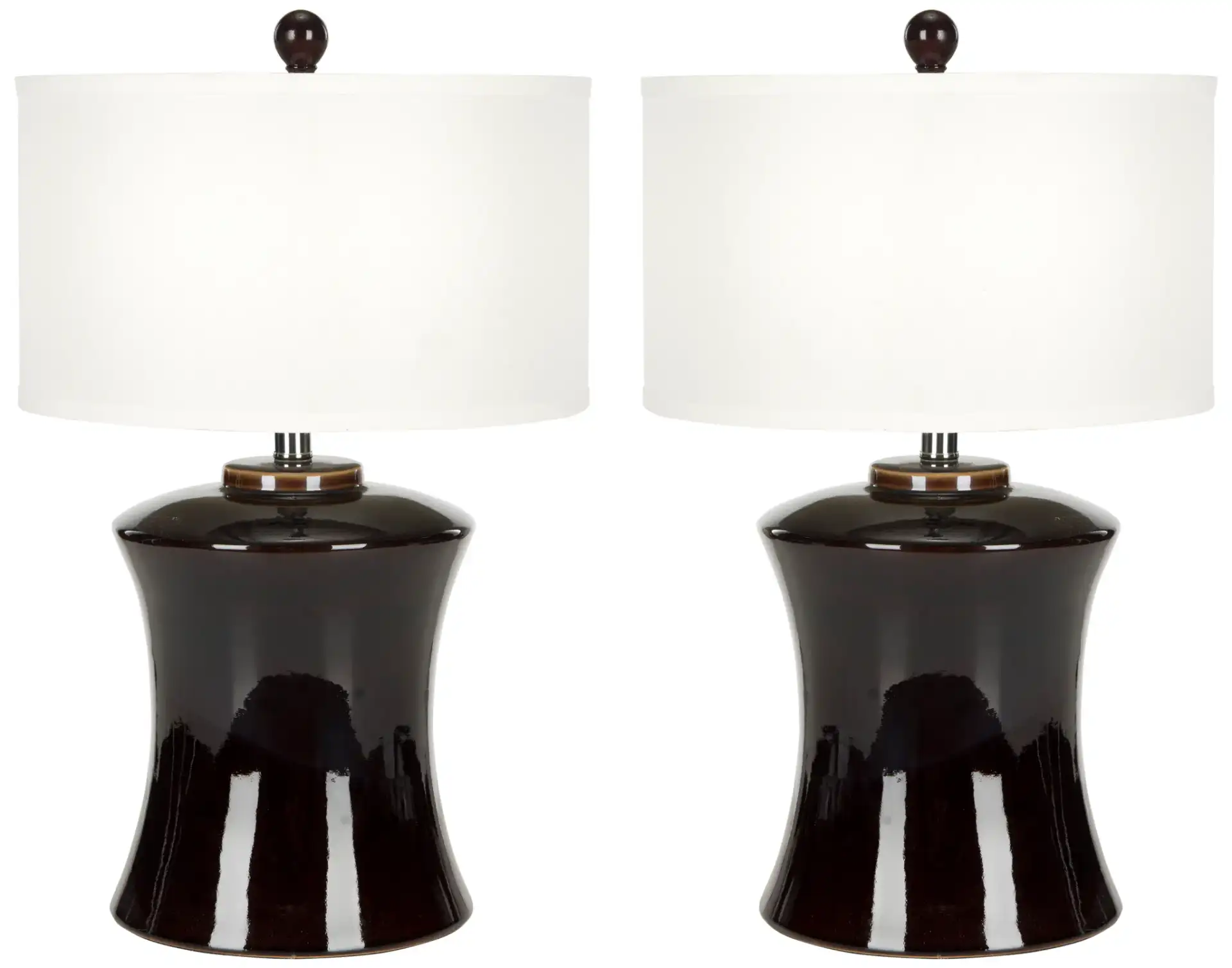 Gary Ceramic Table Lamp (Set Of 2) in Dark Brown