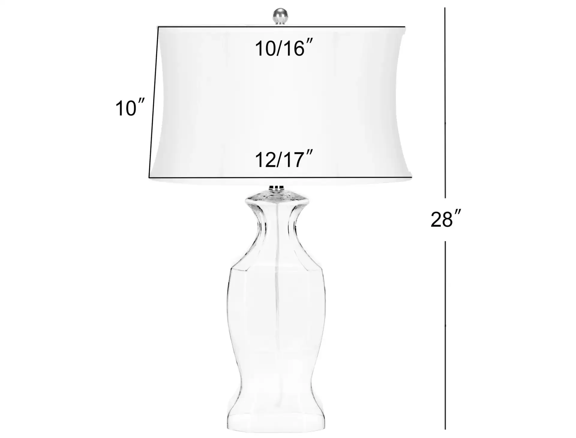 Glass Table Lamp (Set Of 2) in Clear, detail view