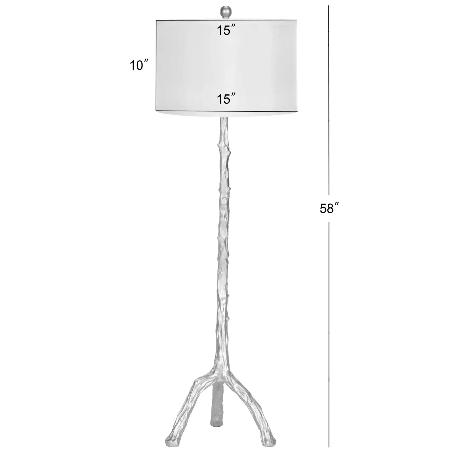 Branch Floor Lamp in Silver, detail view