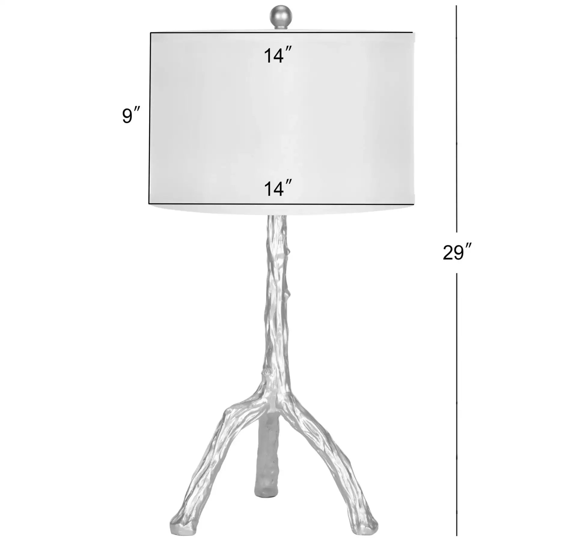 Branch Table Lamp (Set Of 2) in Silver, detail view
