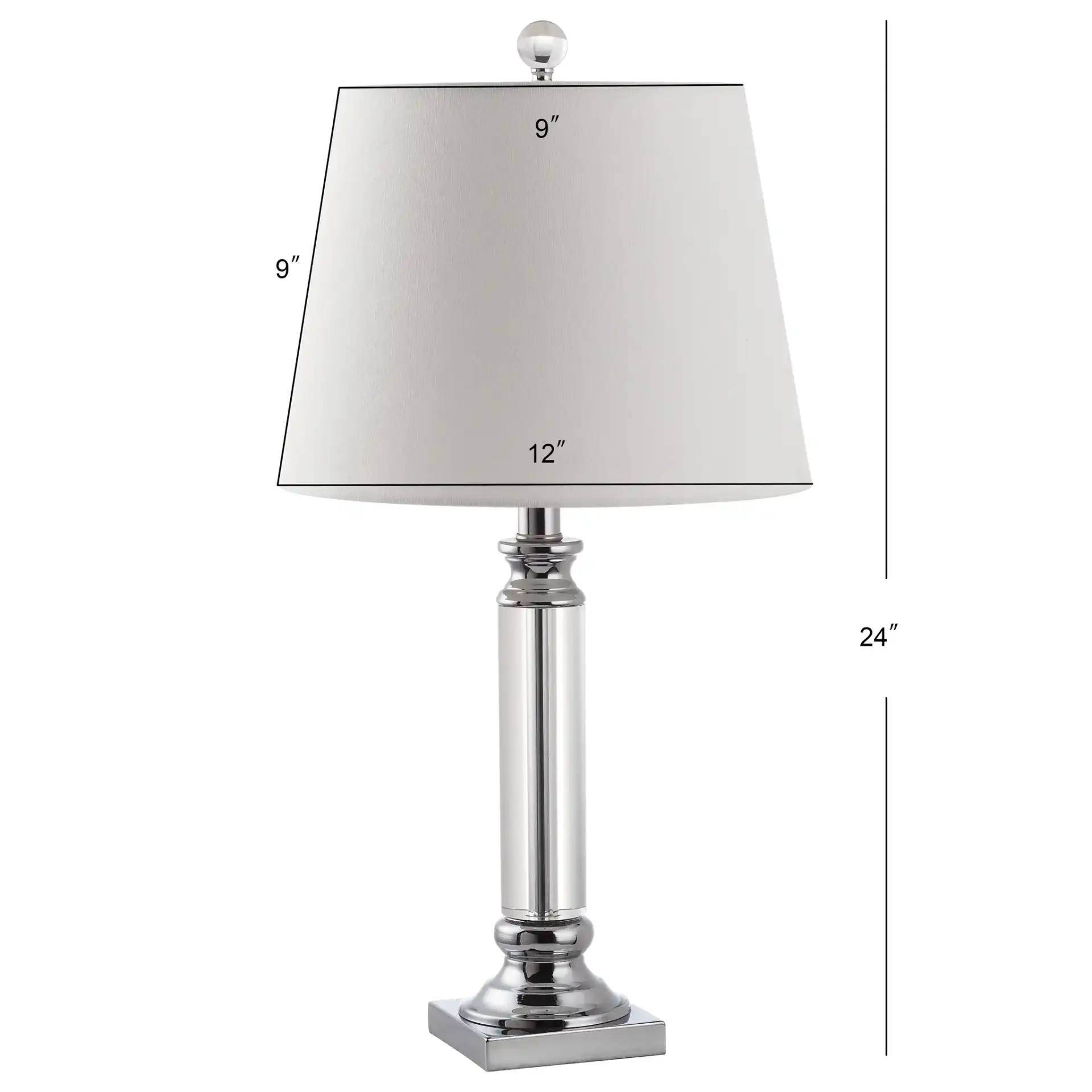 Zara Crystal Table Lamp (Set Of 2) in Clear, detail view