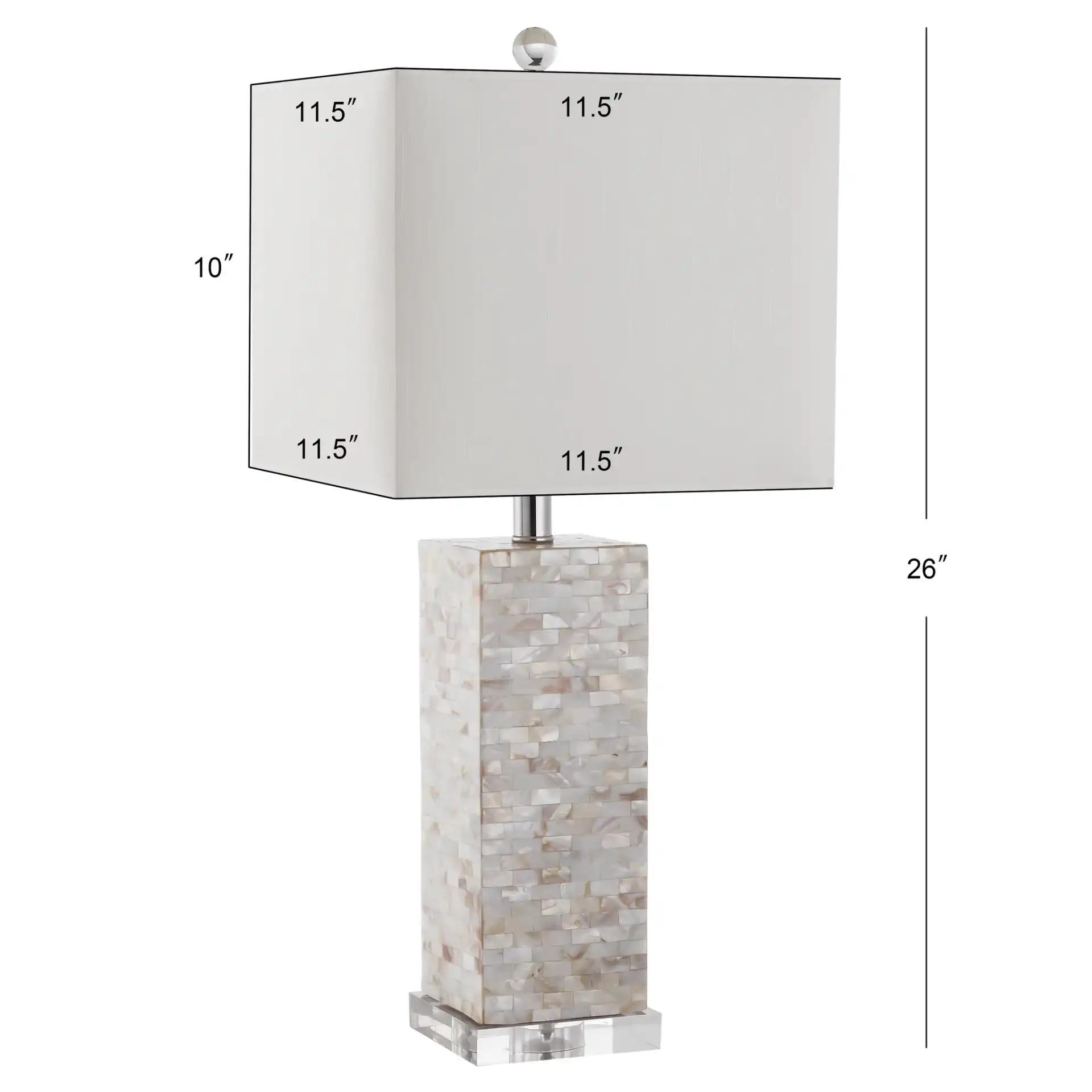 Homer Shell/Acrylic Lamp (Set Of 2) in Cream, detail view