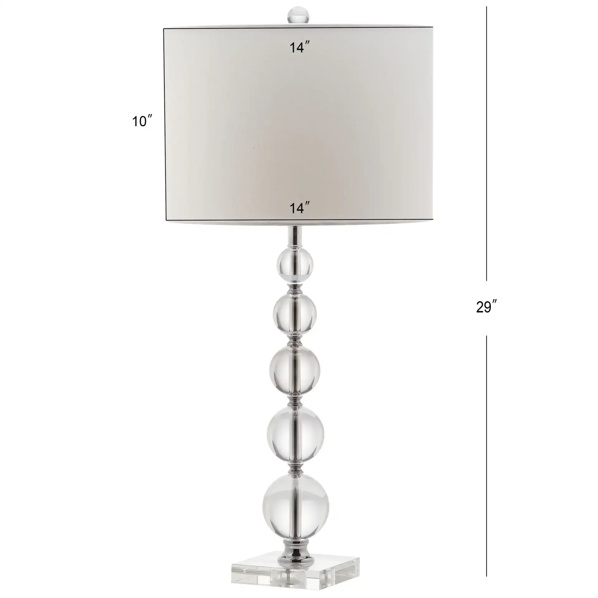 Liam Stacked Crystal Ball Lamp (Set Of 2) in Clear, detail view