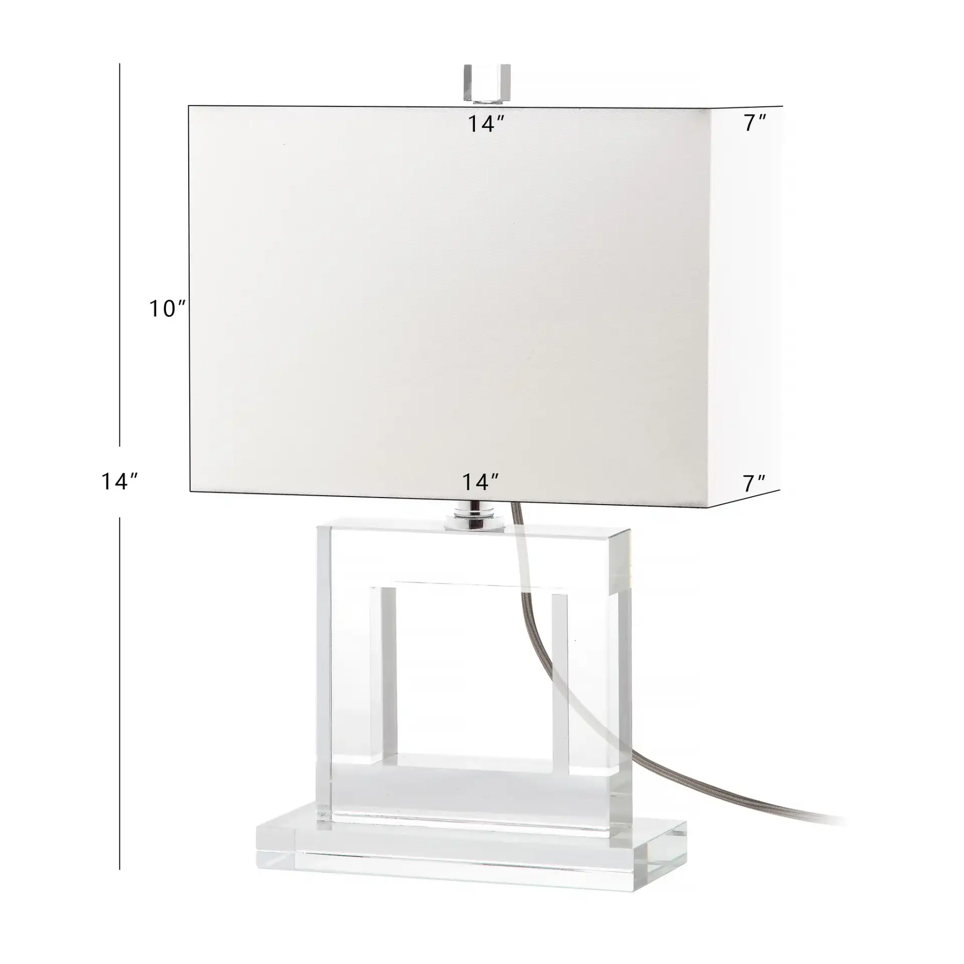 Town Square Crystal Lamp in Clear / White, detail view