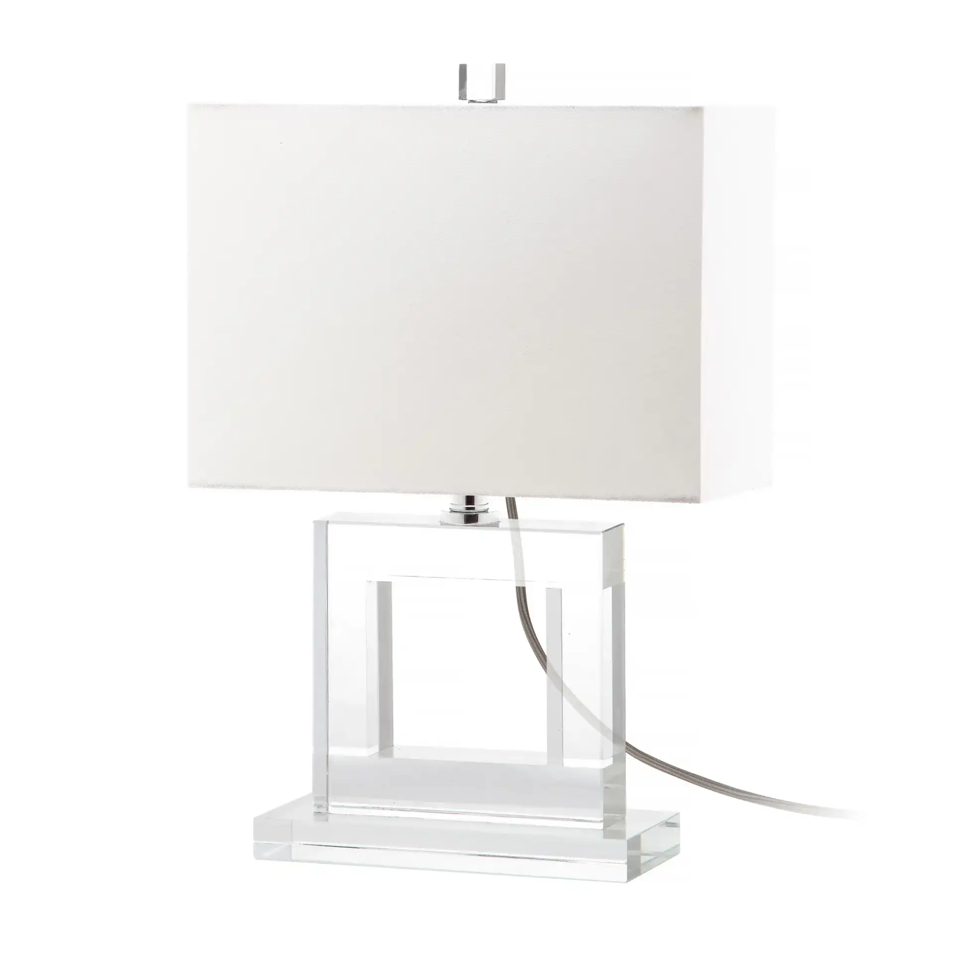 Town Square Crystal Lamp in Clear / White, detail view
