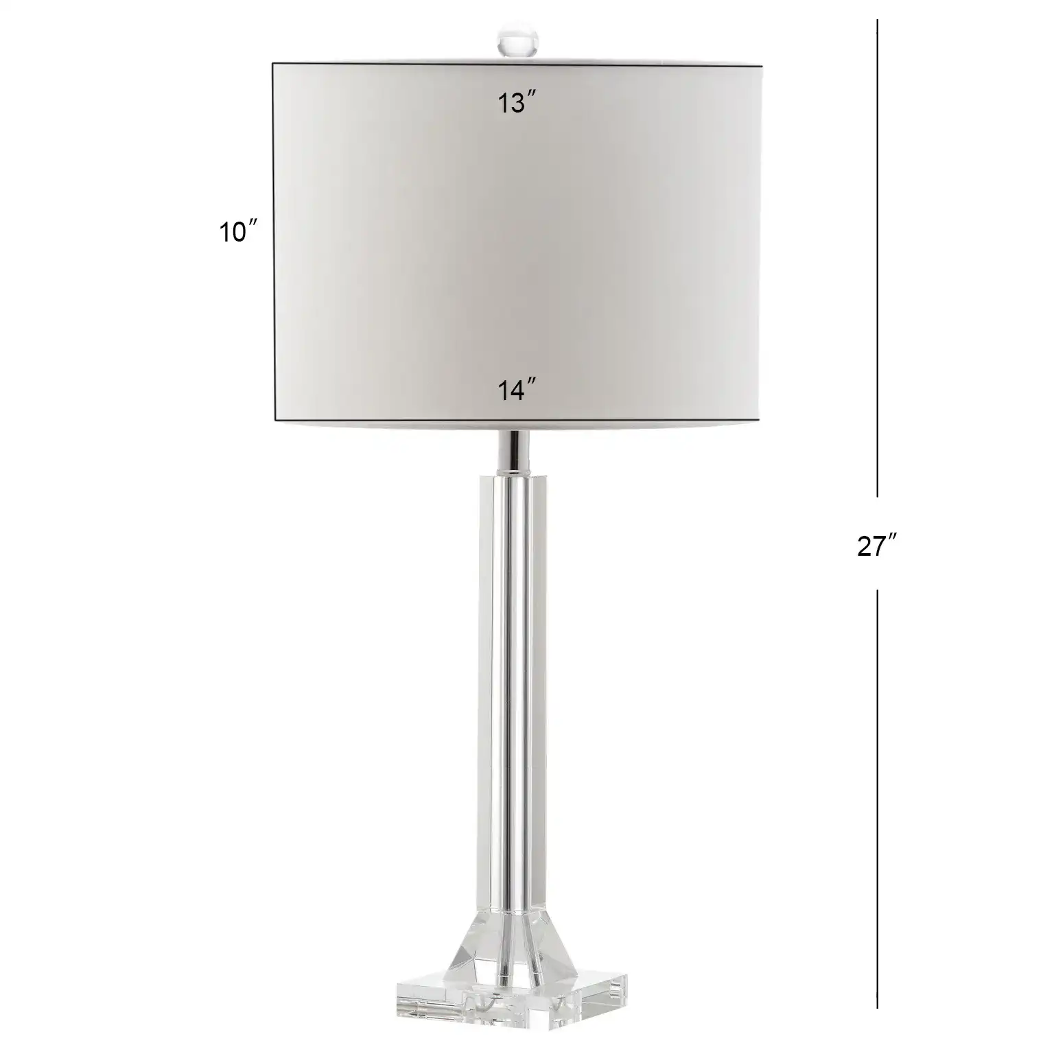 Tyrone Crystal Column Lamp (Set Of 2) in Clear / Cream, detail view