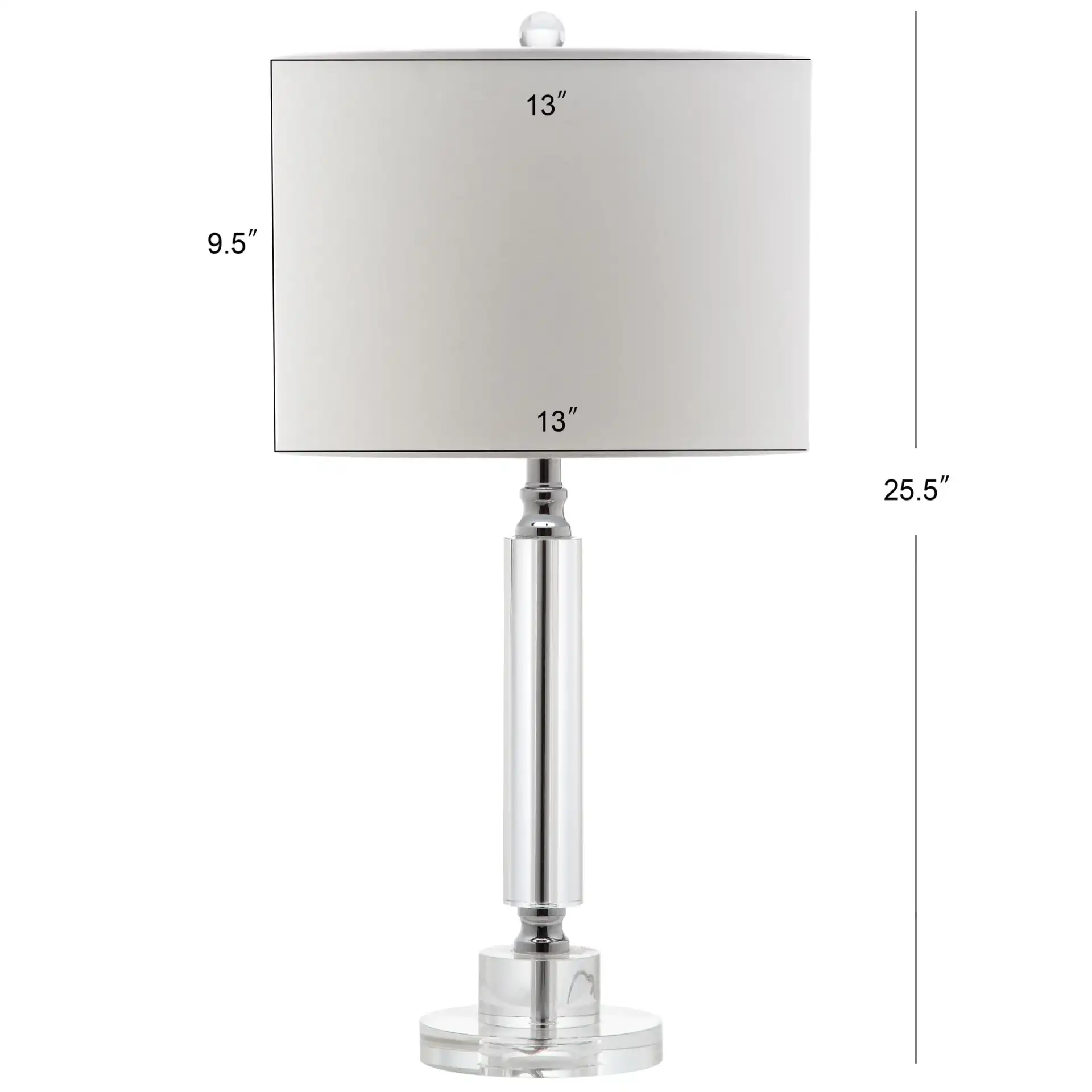 Deco Column Crystal Lamp (Set Of 2) in Clear, detail view