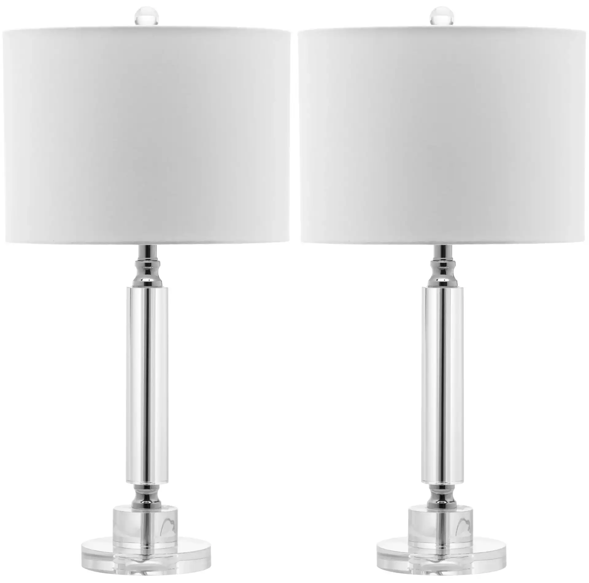 Deco Column Crystal Lamp (Set Of 2) in Clear