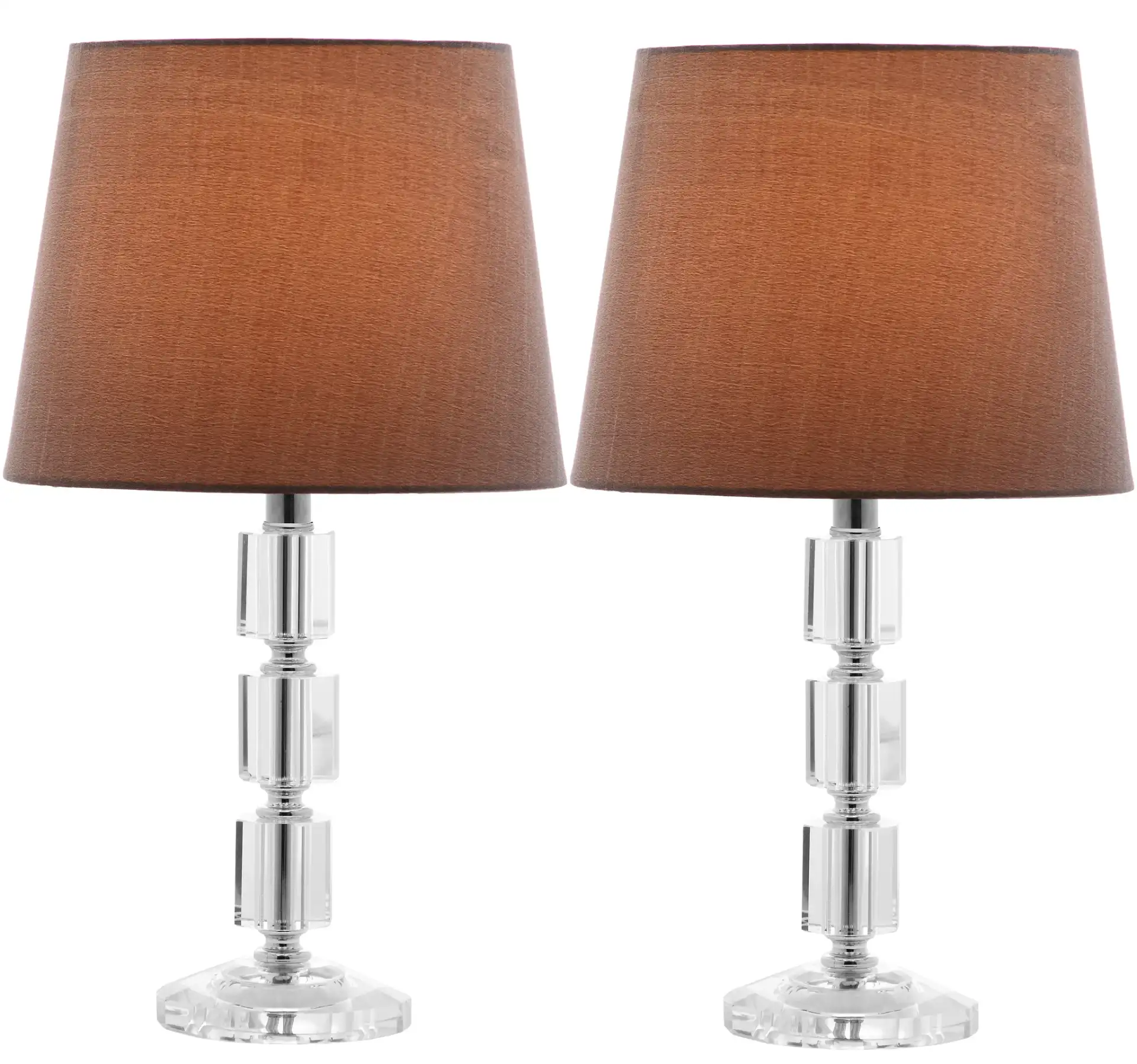 Erin Crystal Cube Lamp (Set Of 2) in Clear / Gray