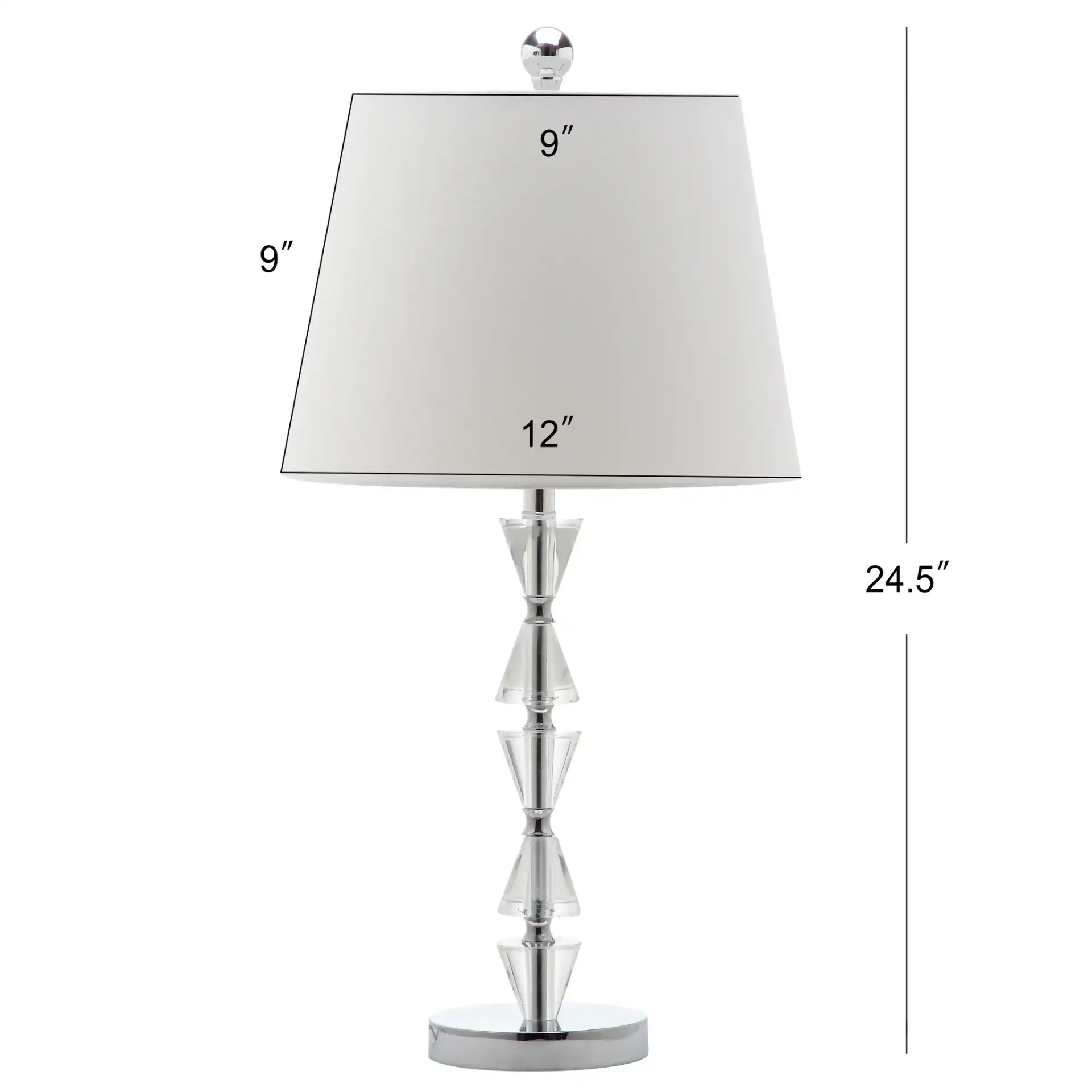 Deco Prism Crystal Lamp (Set Of 2) in Clear, detail view