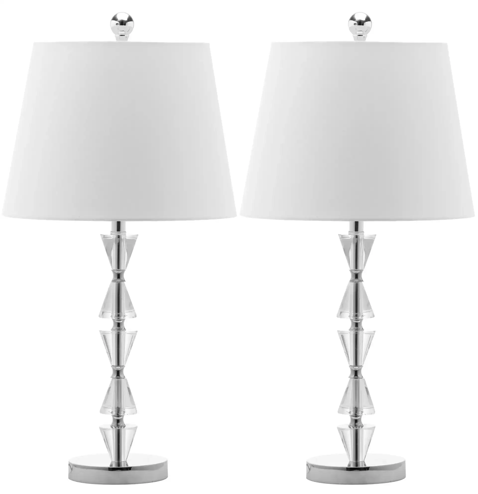 Deco Prism Crystal Lamp (Set Of 2) in Clear, detail view