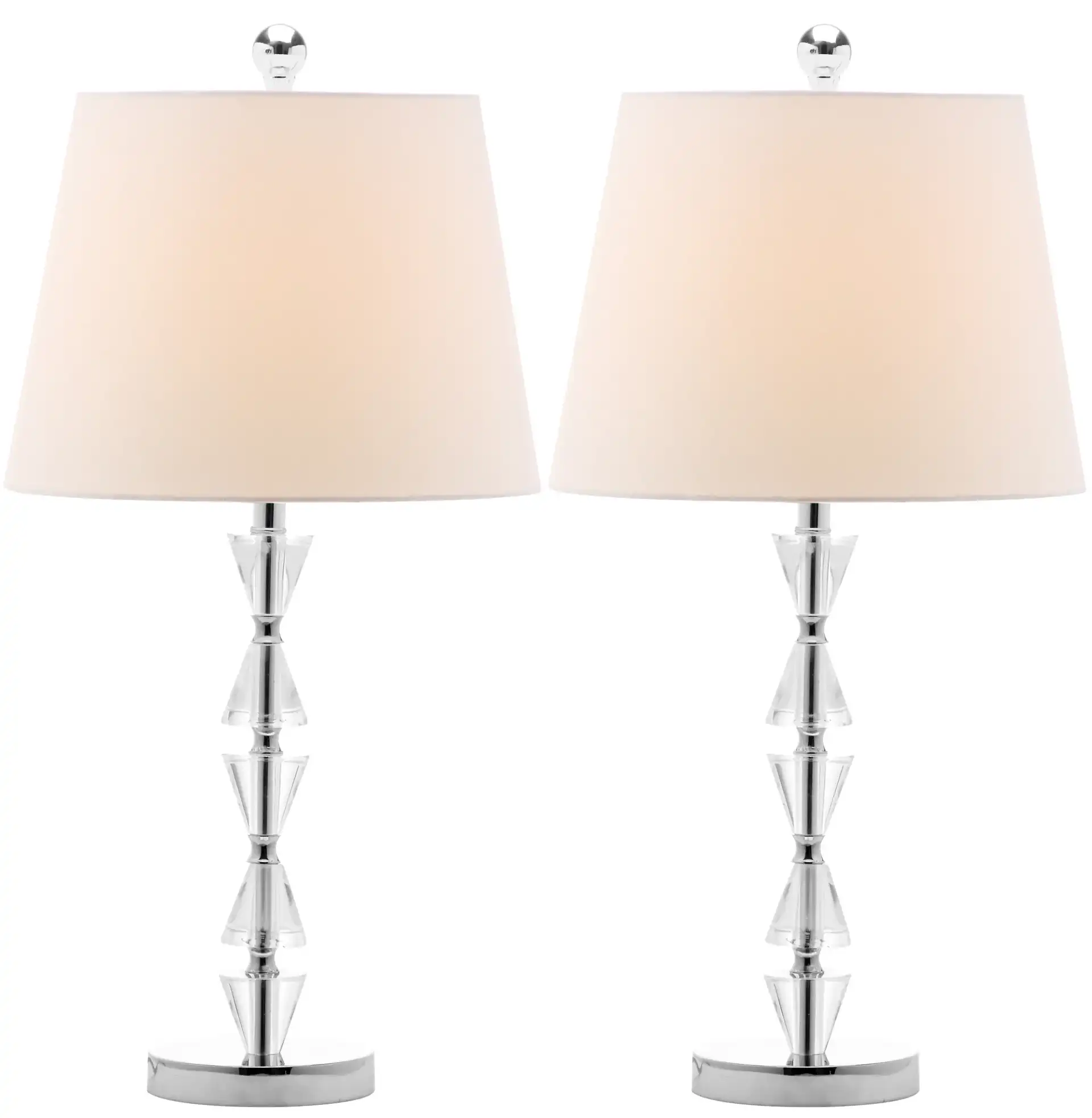 Deco Prism Crystal Lamp (Set Of 2) in Clear