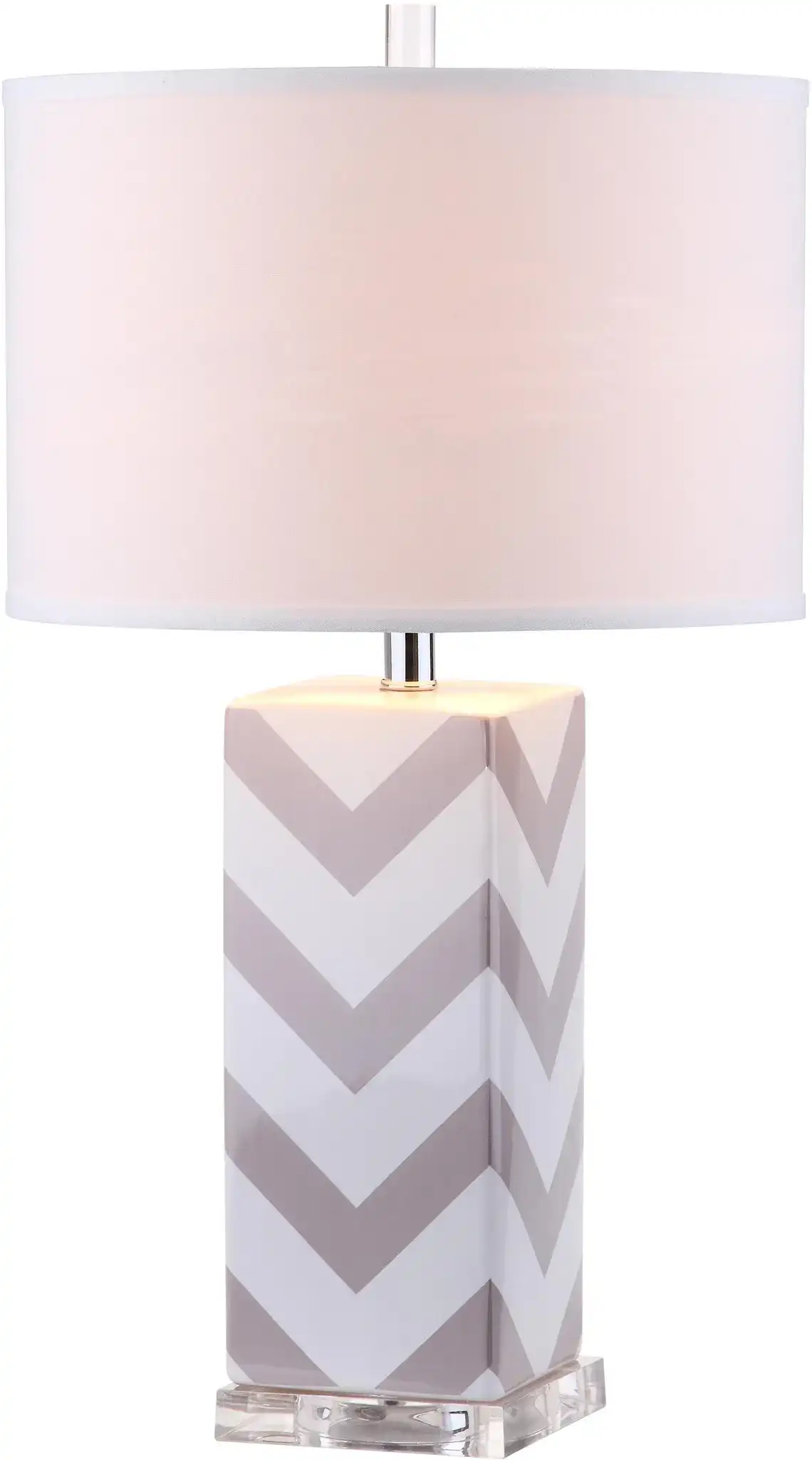Chevron Stripe Table Lamp (Set of 2) in Gray