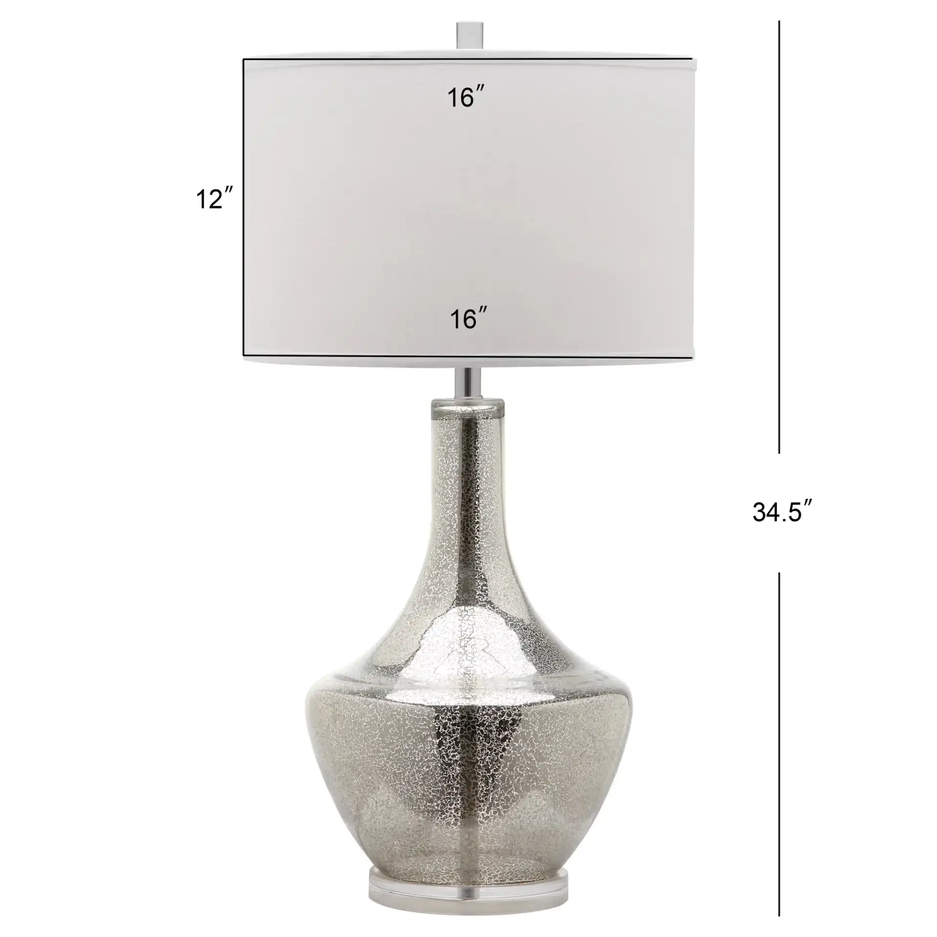Mercury Table Lamp in Silver, detail view