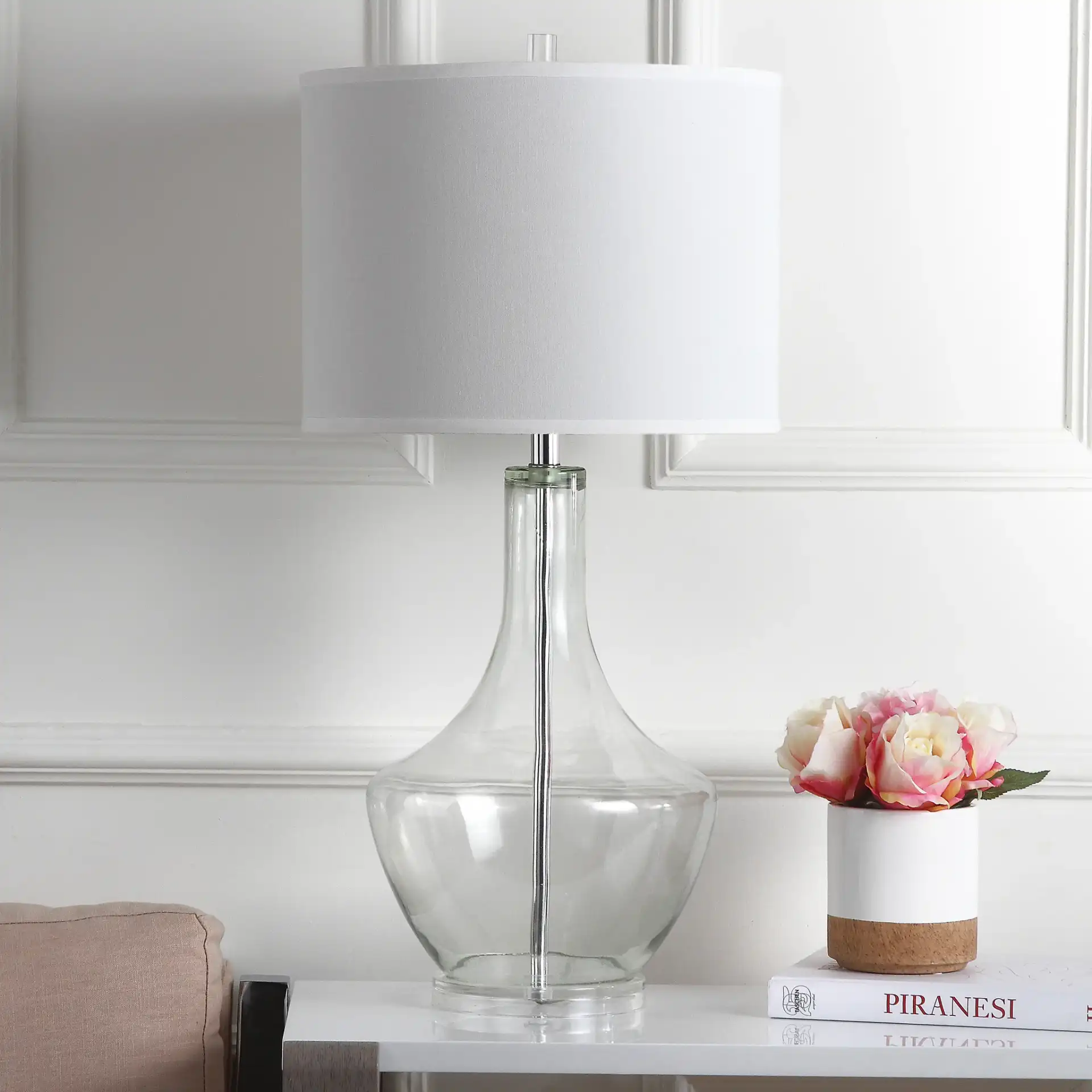 Mercury Table Lamp in Silver, detail view