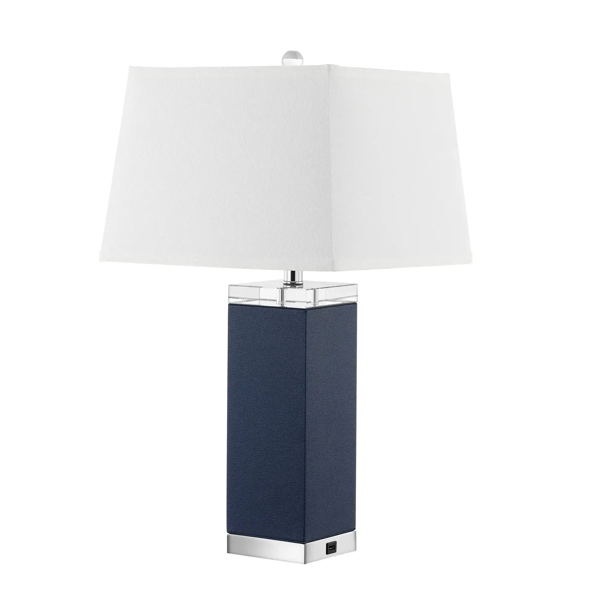 Deco Leather Table Lamp (Set Of 2) in Brown, detail view