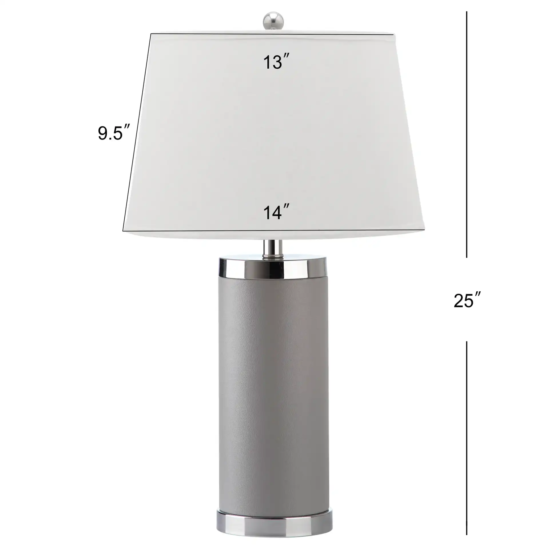 Leather Column Table Lamp (Set of 2) in Navy Blue, detail view
