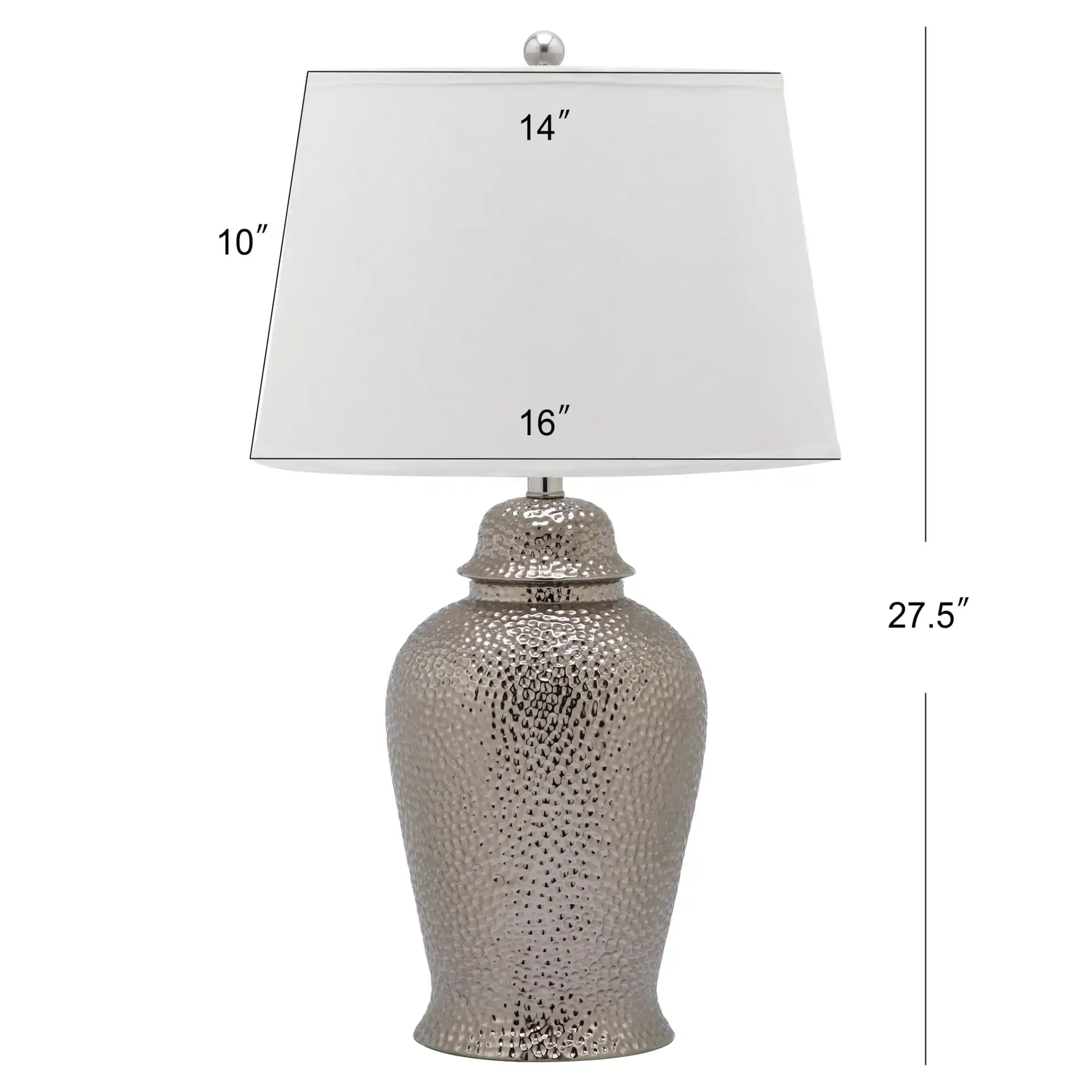 Sterling Ginger Jar Lamp (Set of 2) in Silver, detail view