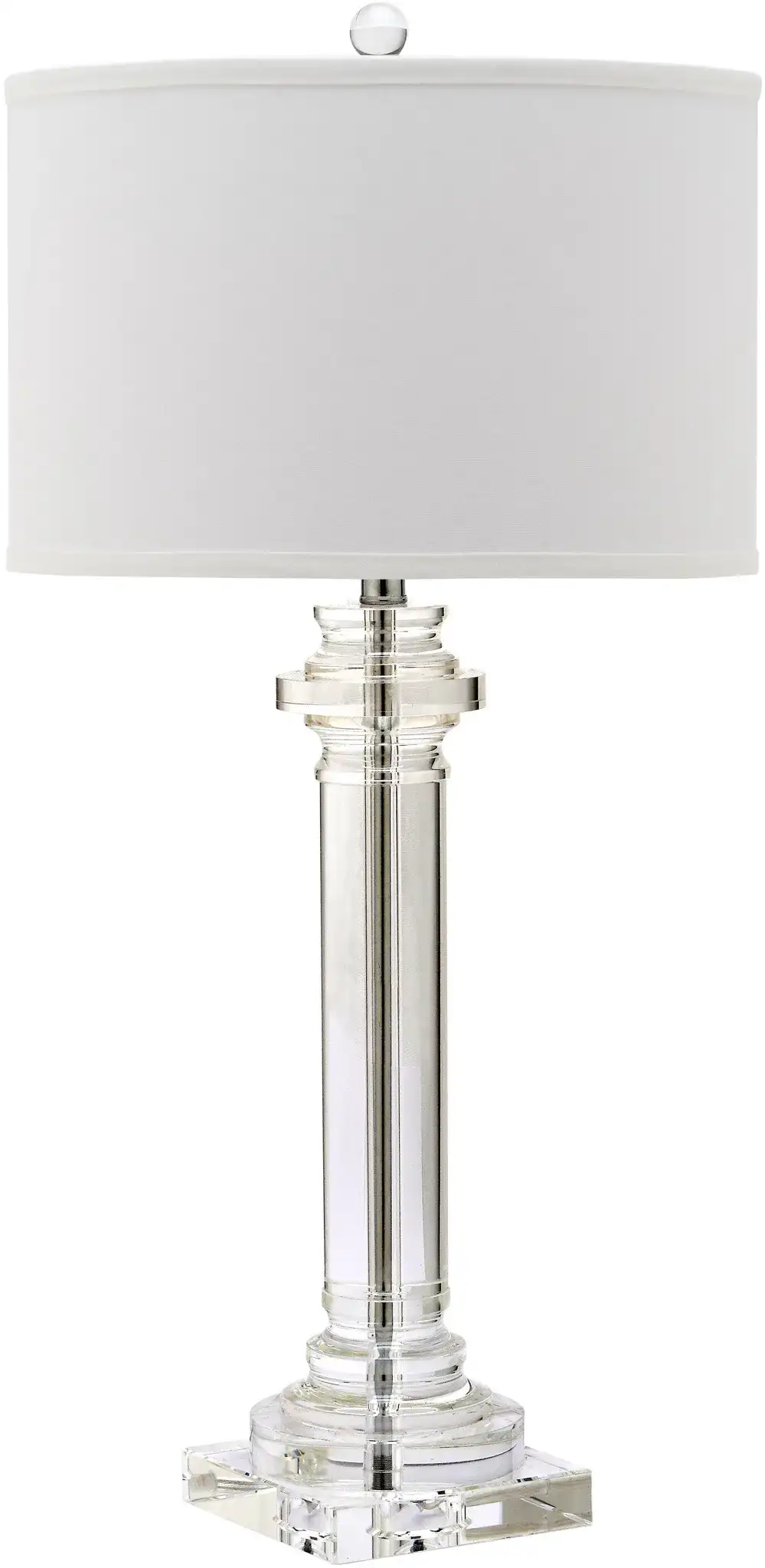 Nina Crystal Column Table Lamp in Clear, detail view