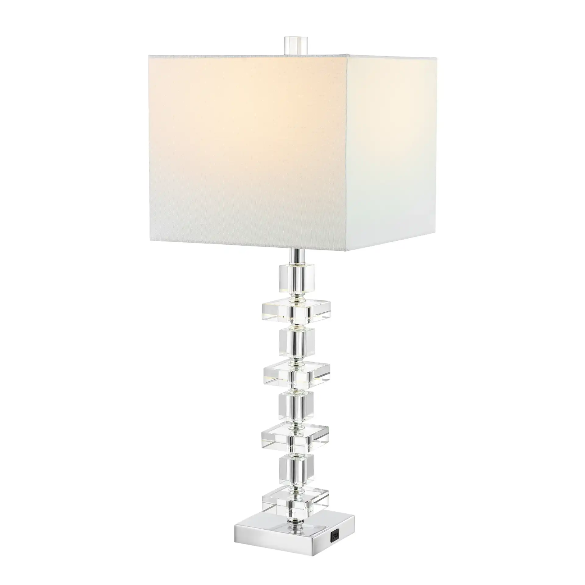 Deco Crystal Table Lamp (Set Of 2) in Clear / Chrome