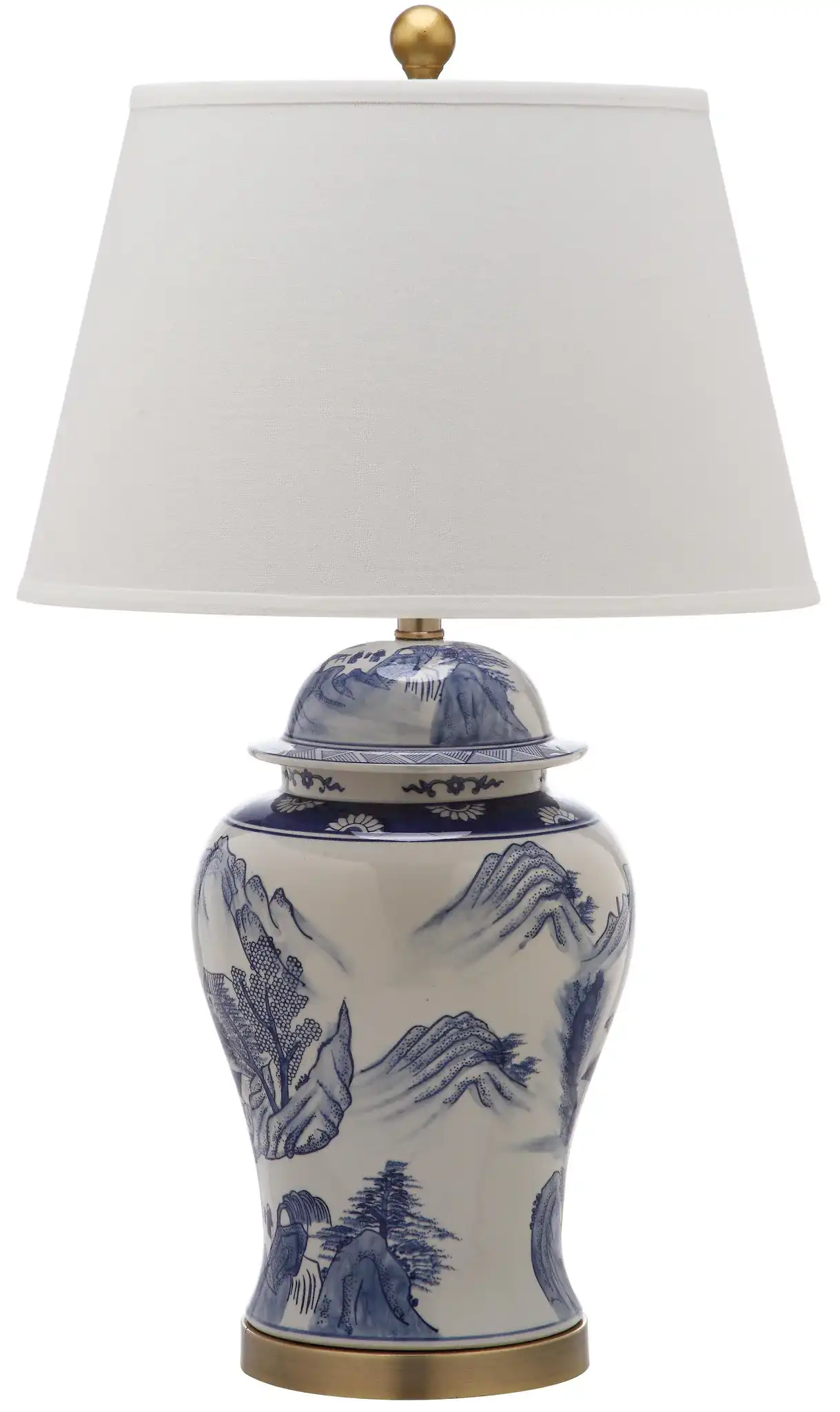 Shanghai Ginger Jar Table Lamp (Set of 2) in Blue / White, detail view