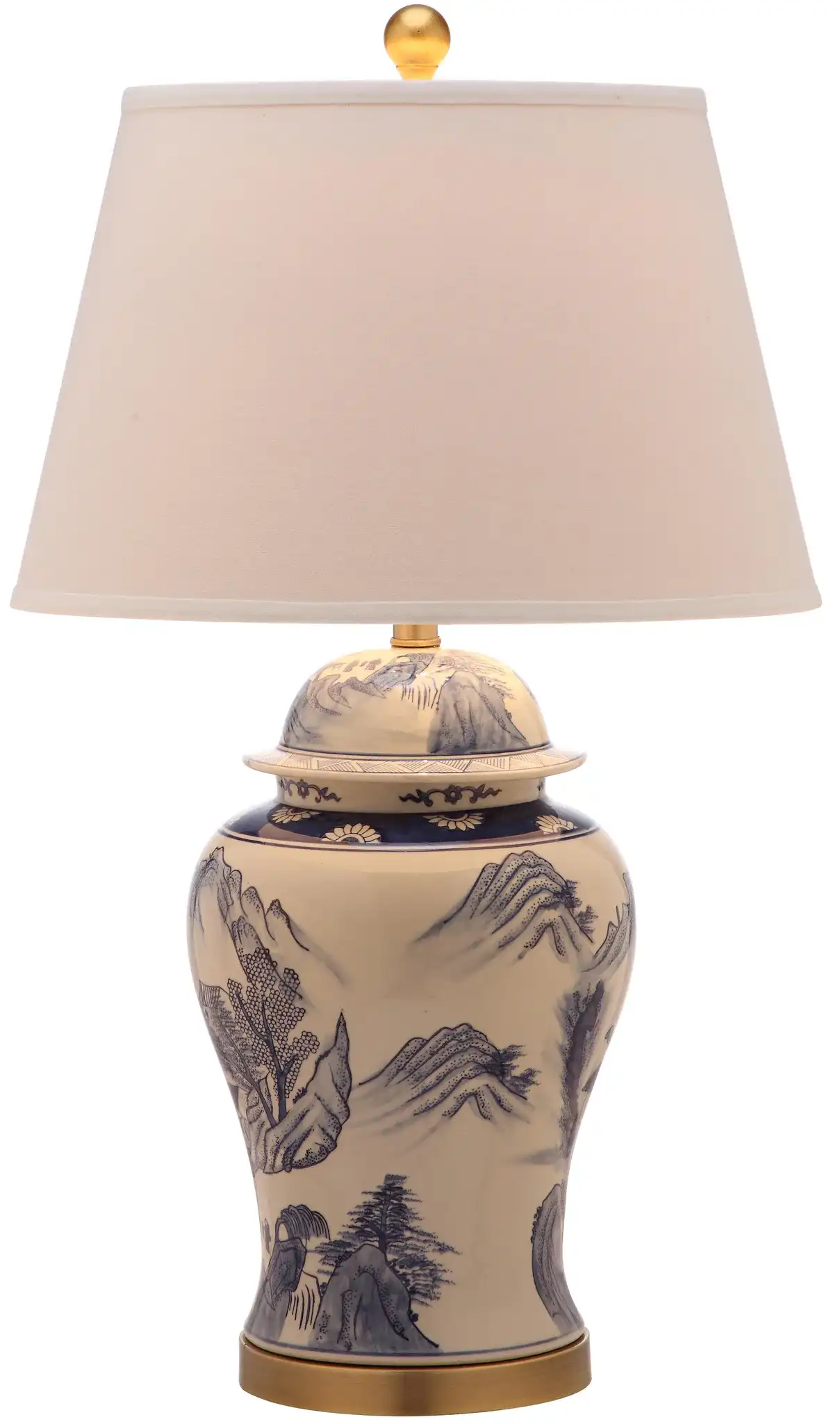 Shanghai Ginger Jar Table Lamp (Set of 2) in Blue / White